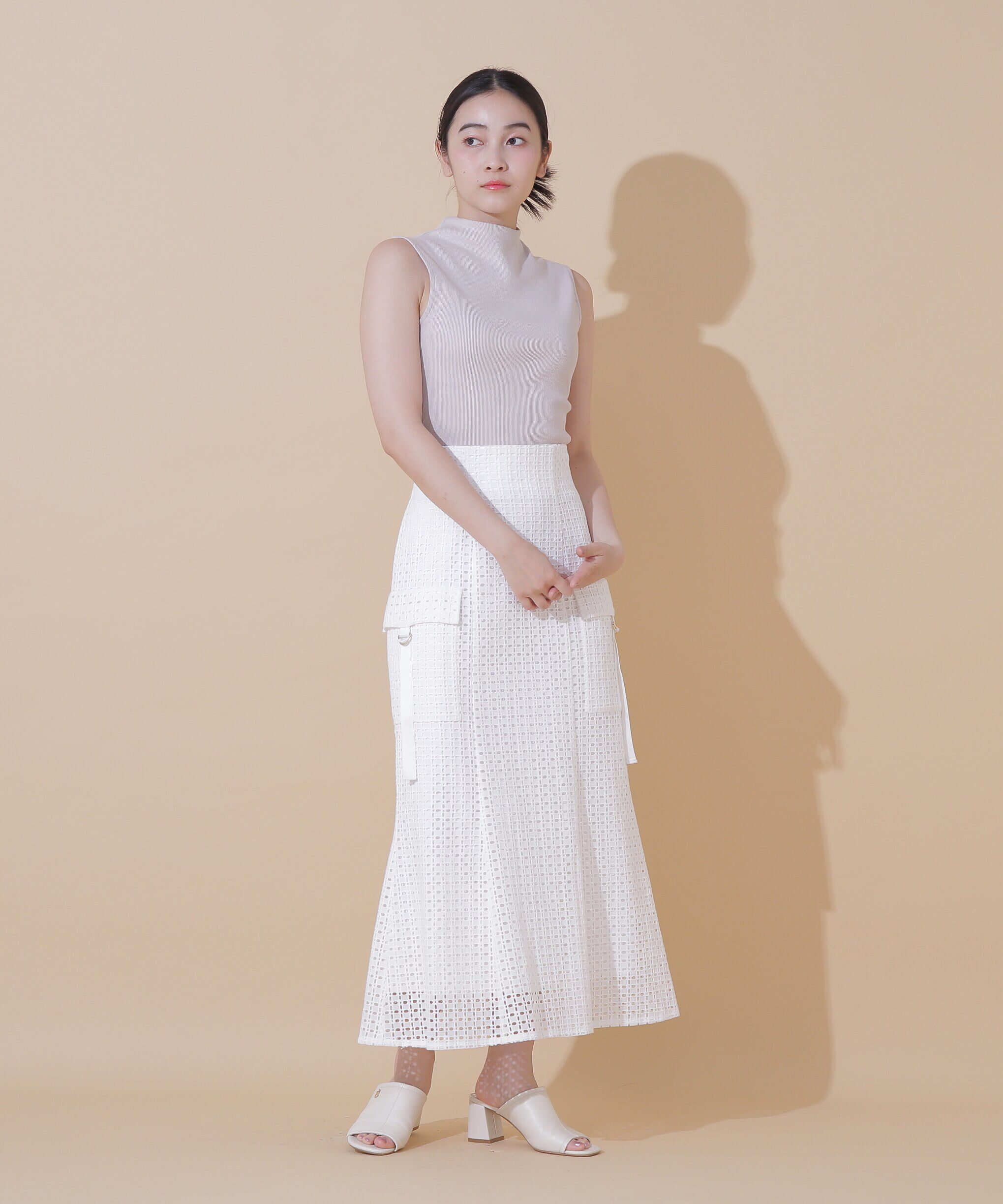  「コットンレースマーメイドスカート」|スカート|