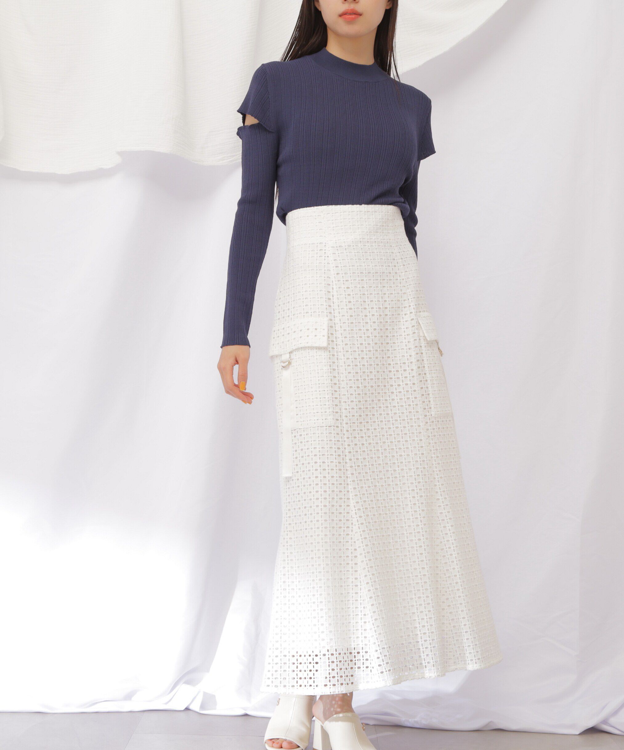  「コットンレースマーメイドスカート」|スカート|