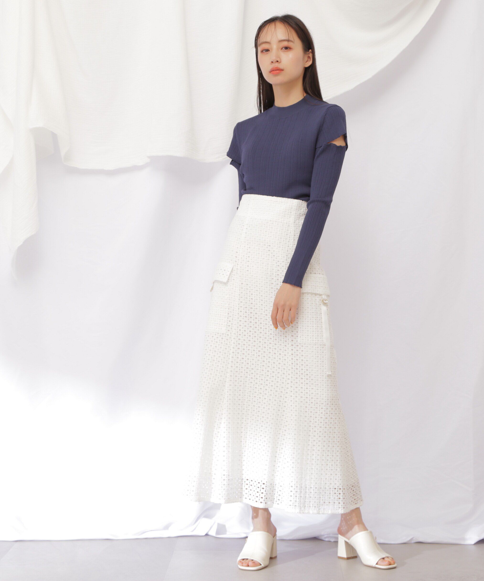  「コットンレースマーメイドスカート」|スカート|