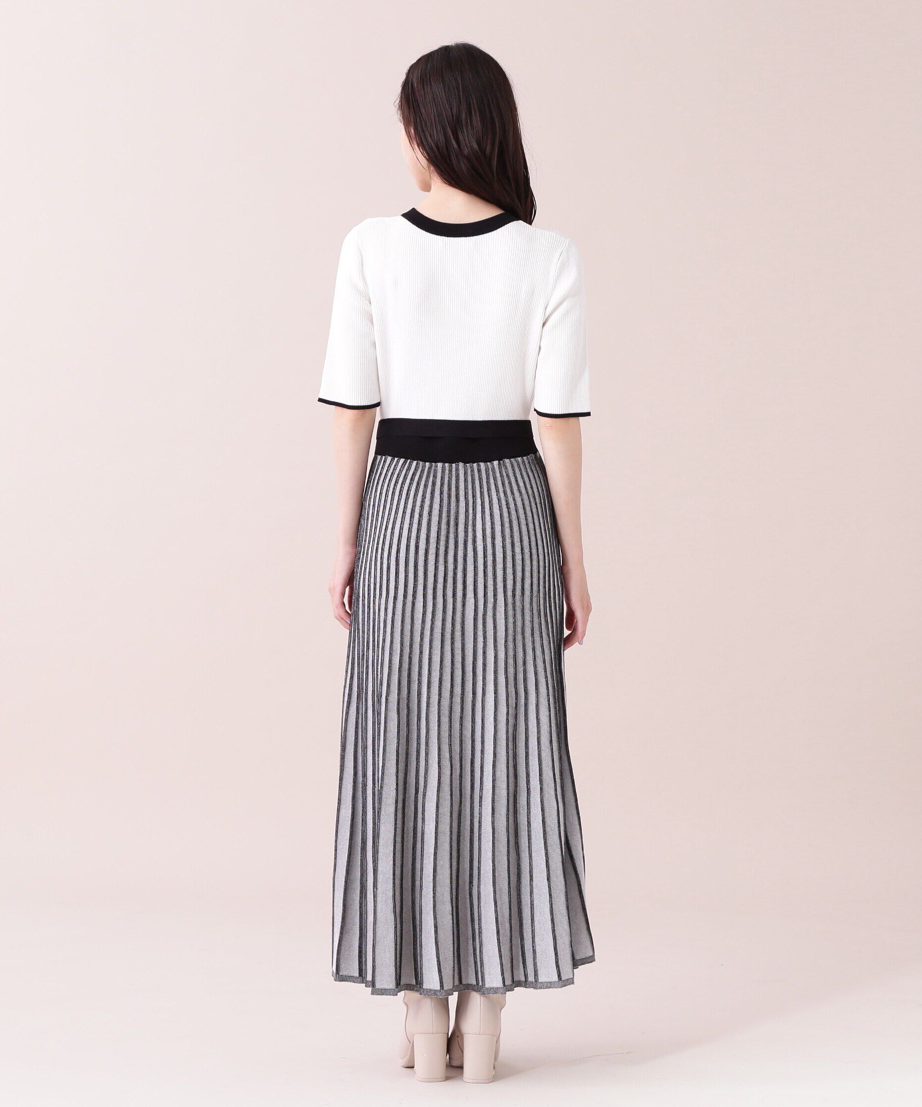  「ランダムプリーツニットワンピース」|ワンピース|