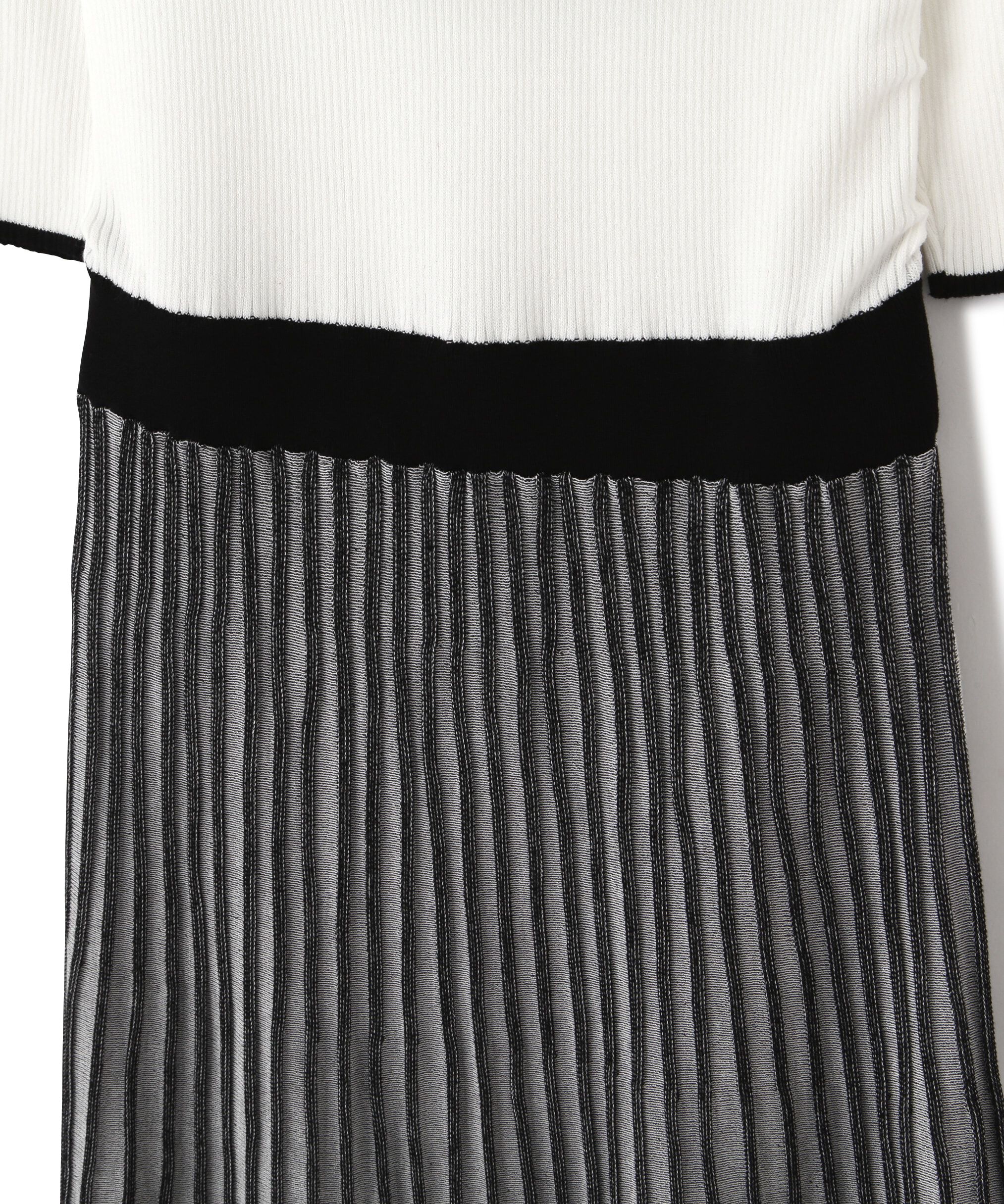  「ランダムプリーツニットワンピース」|ワンピース|