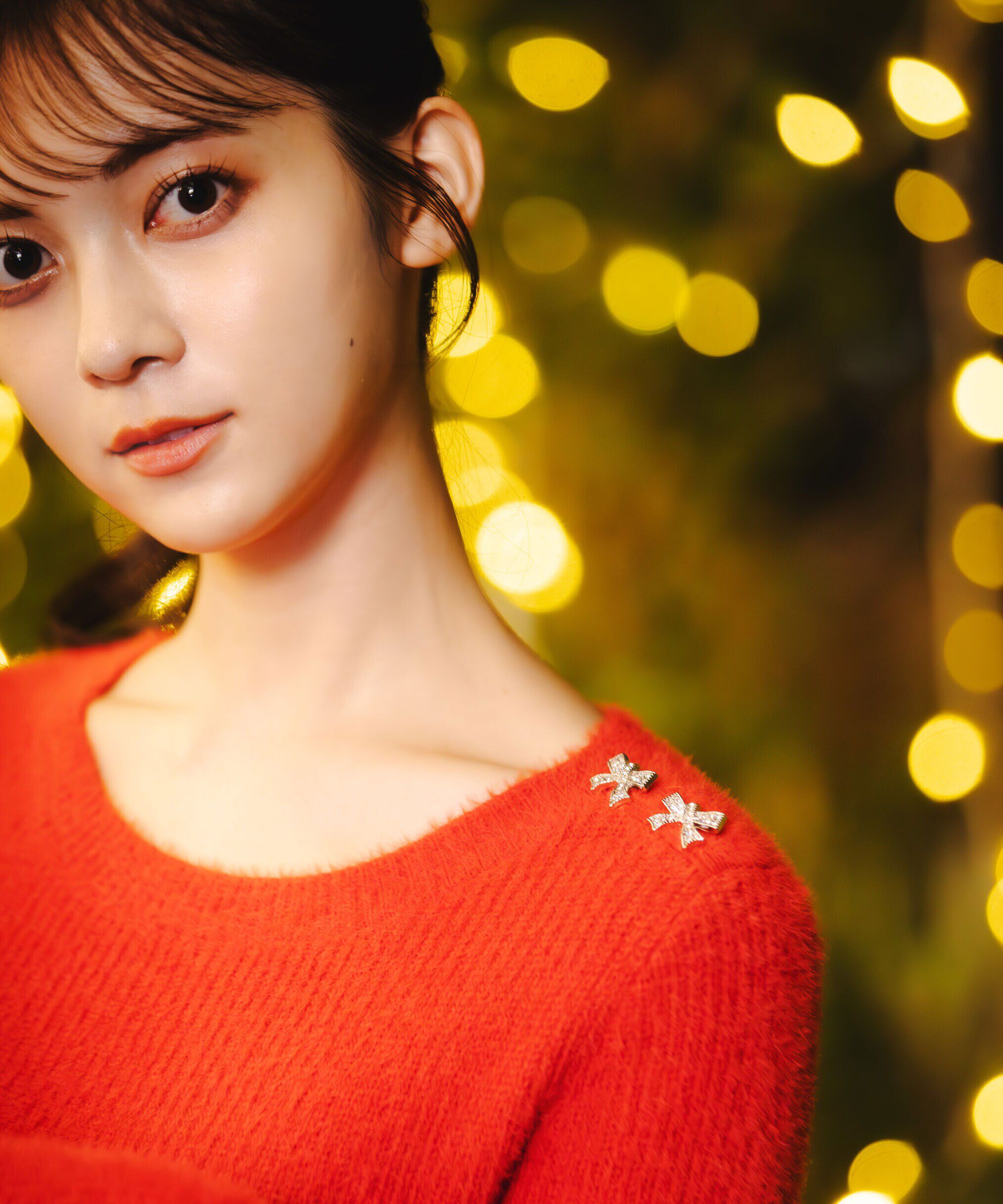  「リボンビジューニットミニワンピース」|ワンピース|