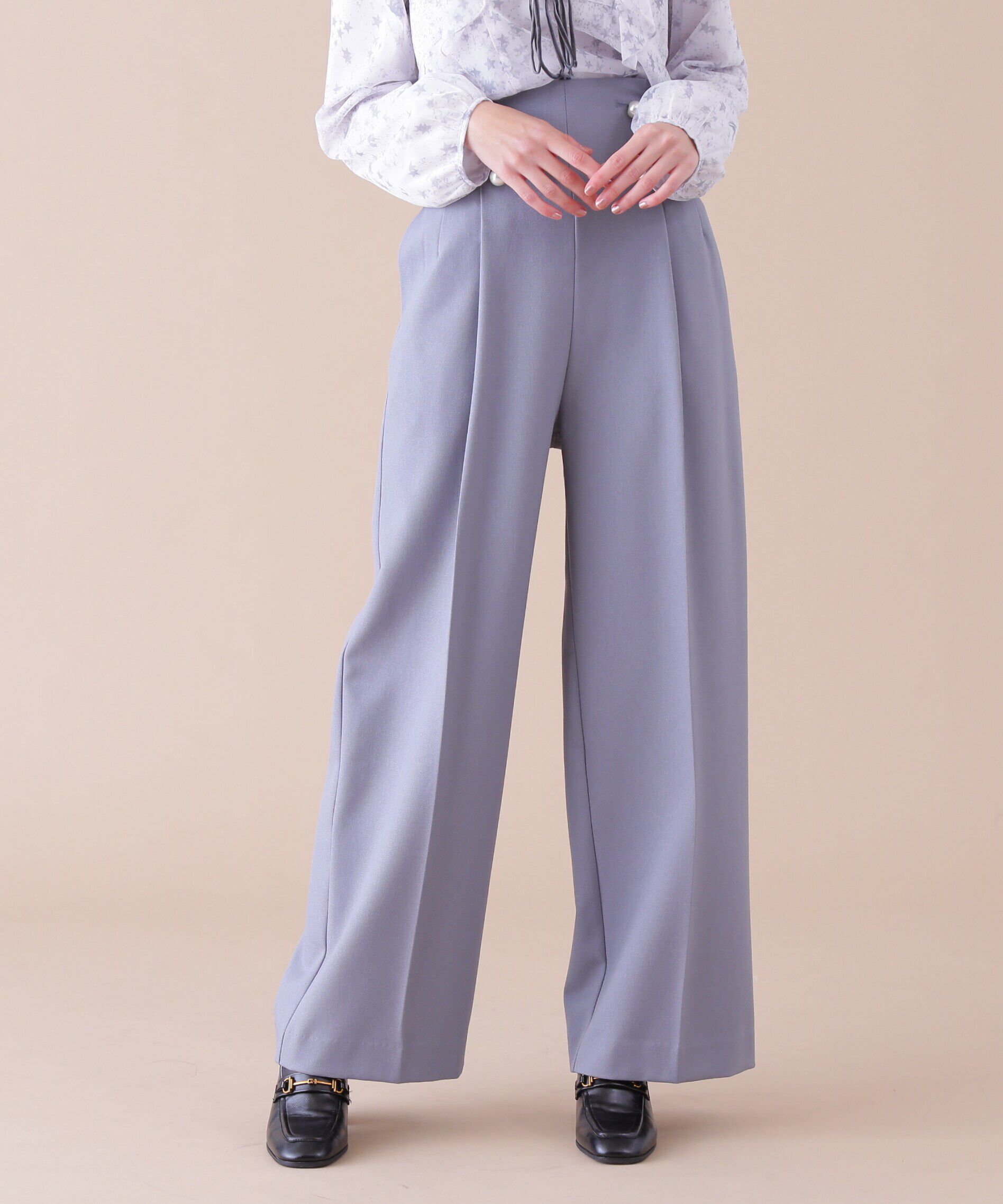  「パールボタンワイドパンツ」|その他|