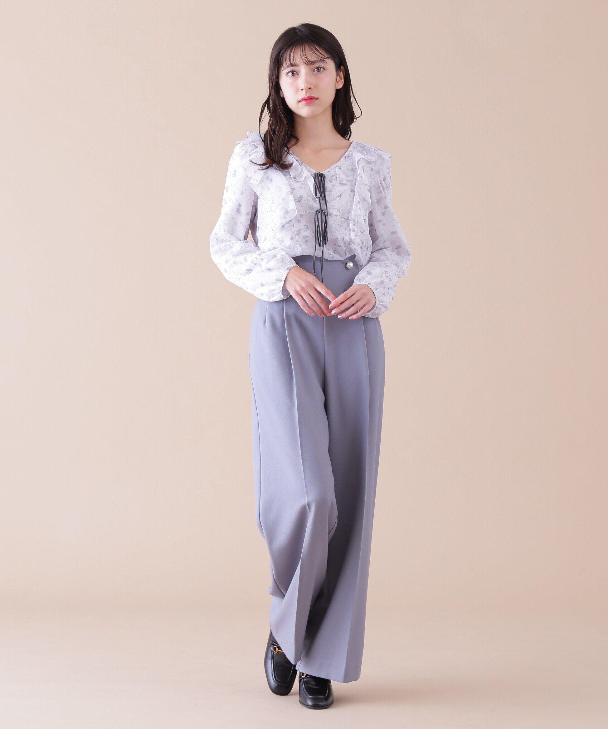  「パールボタンワイドパンツ」|その他|