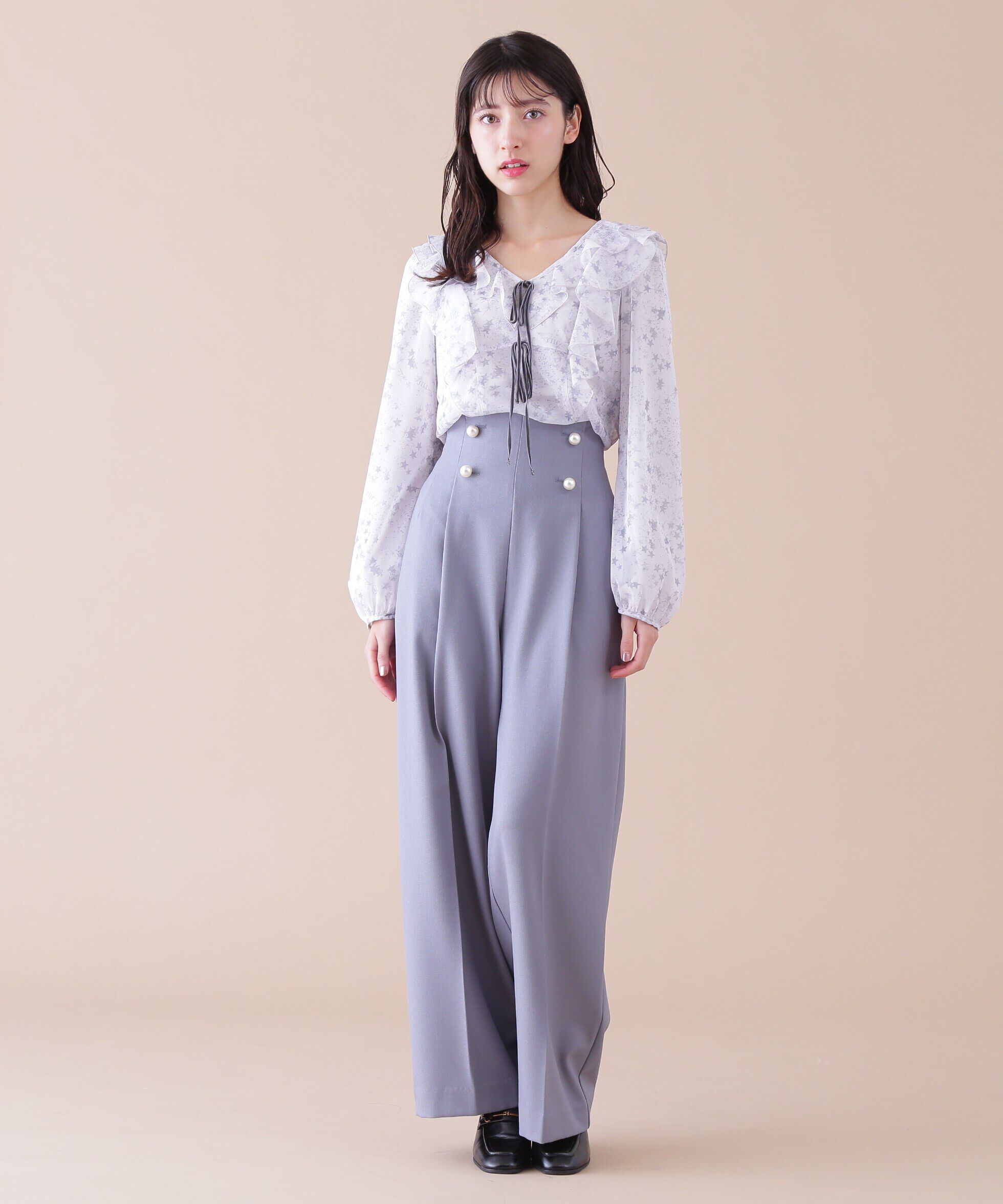  「パールボタンワイドパンツ」|その他|