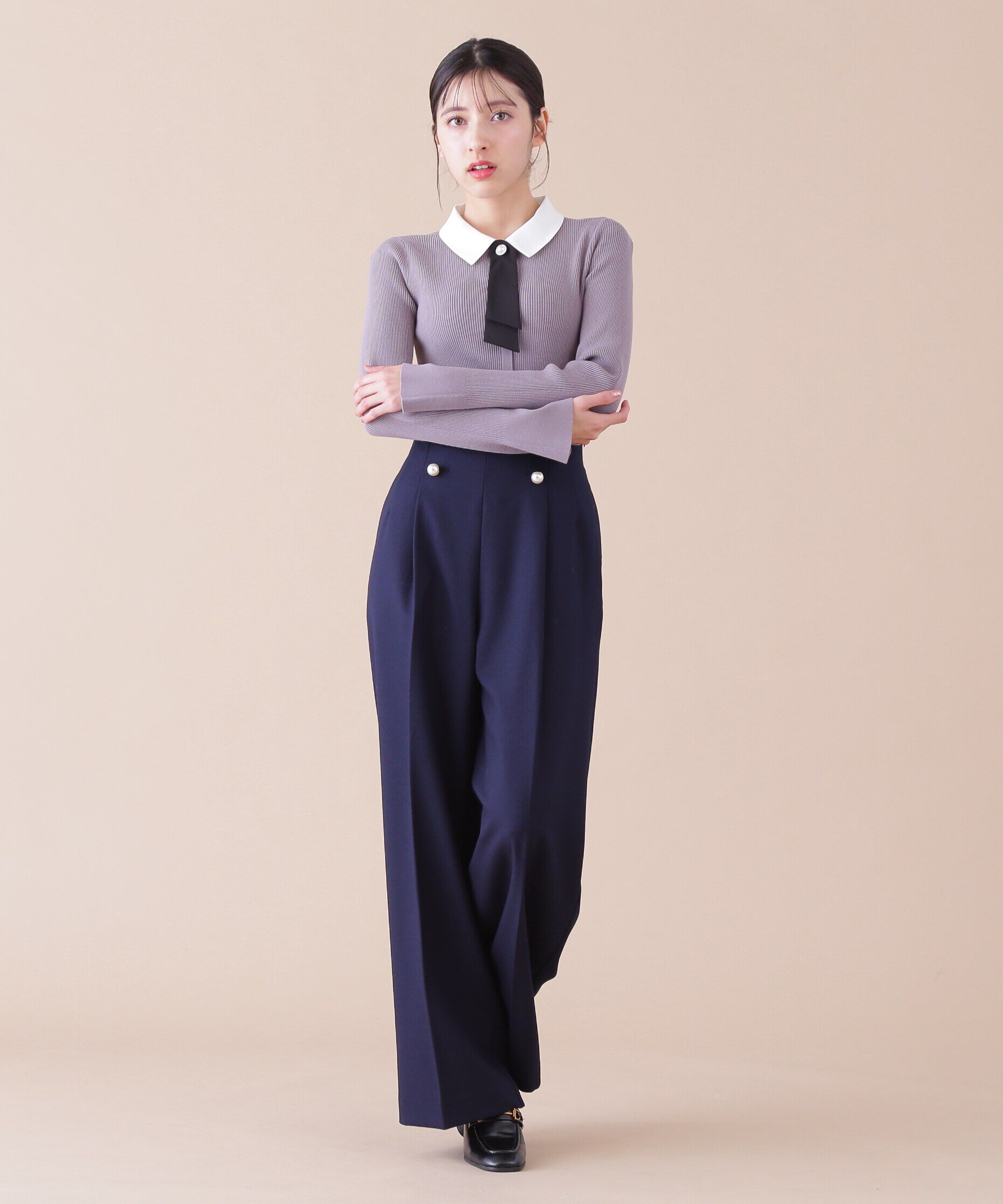  「パールボタンワイドパンツ」|その他|