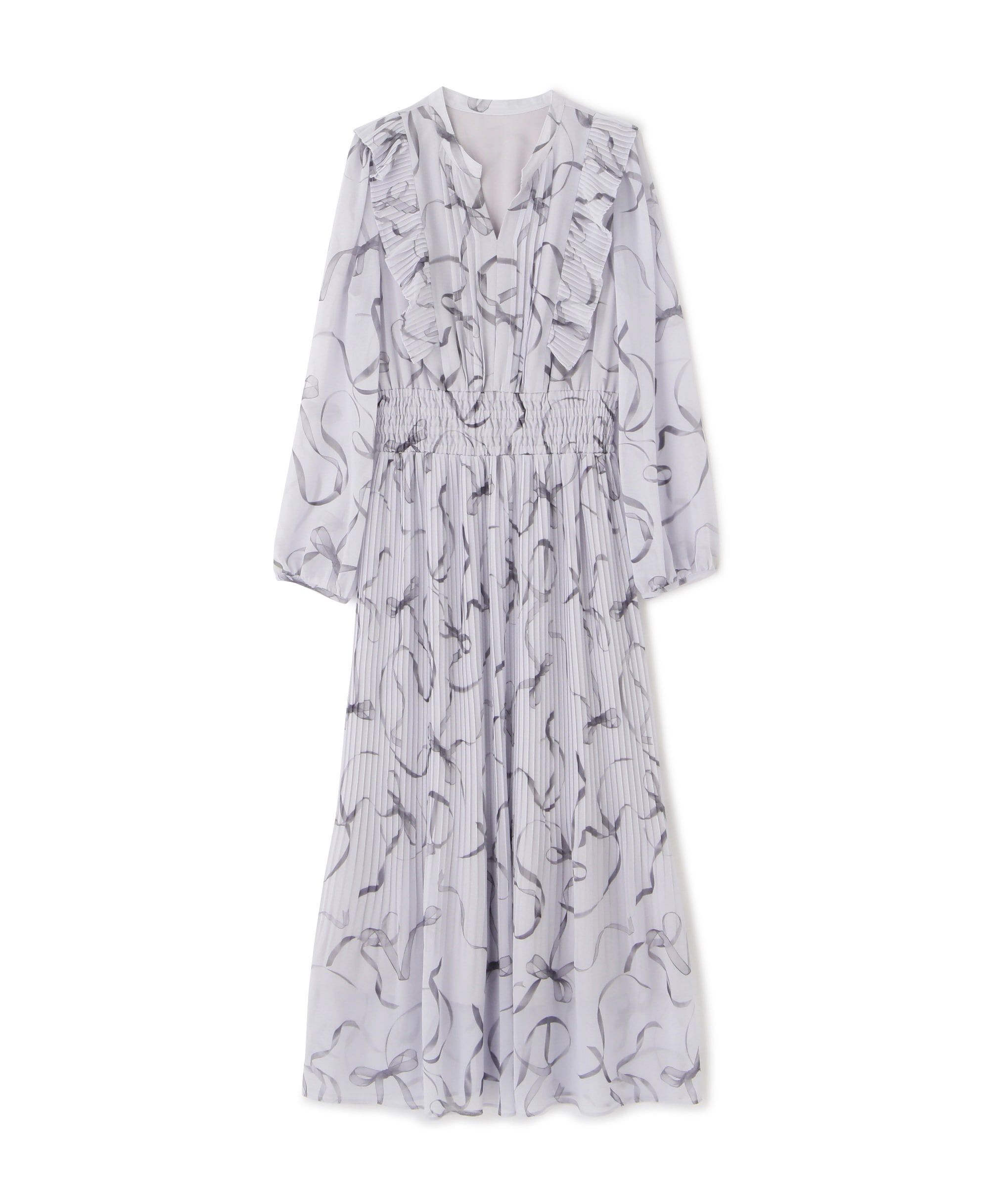  「◆＜リボンシリーズ＞リボンプリントプリーツワンピース」|ワンピース|