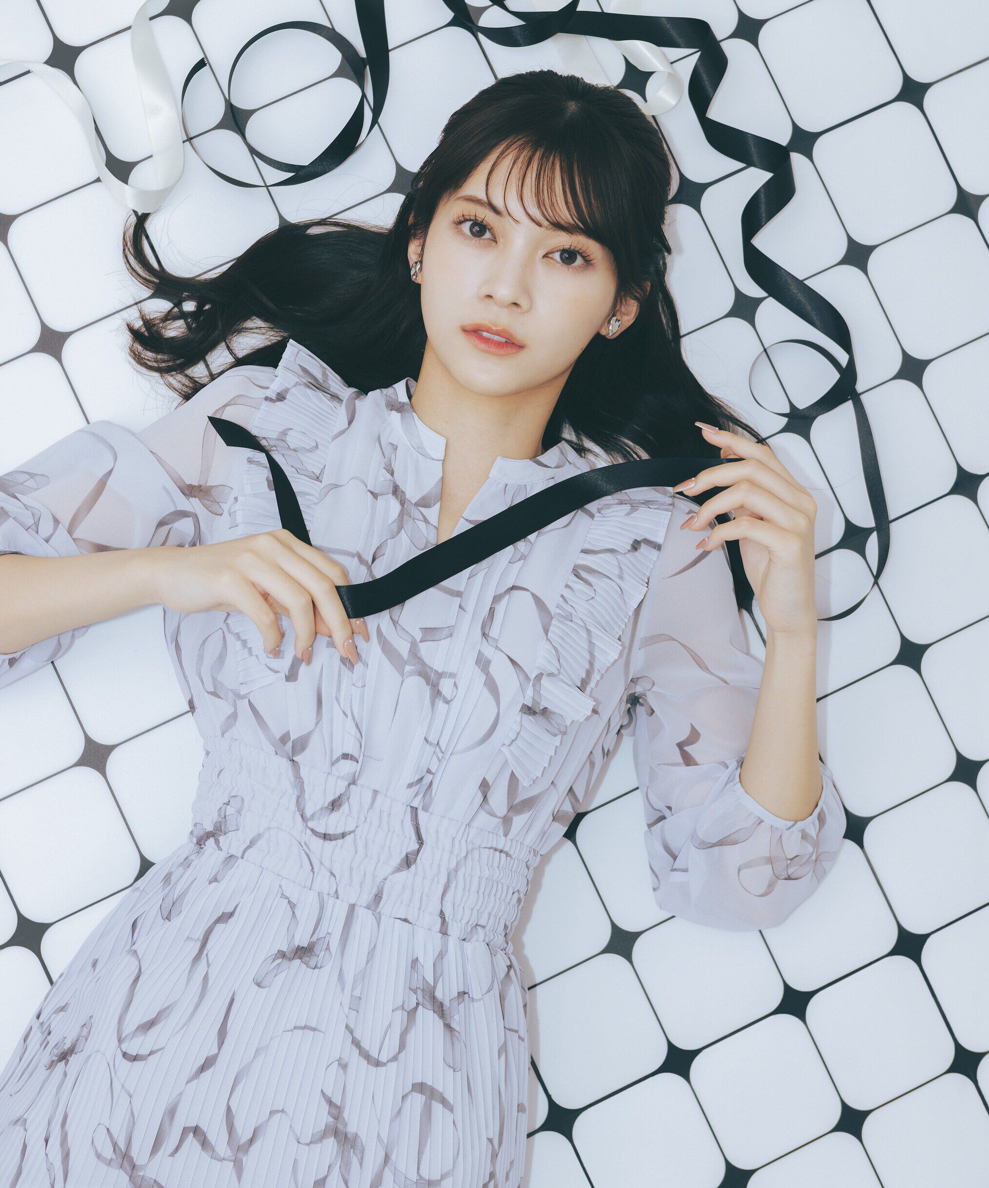  「◆＜リボンシリーズ＞リボンプリントプリーツワンピース」|ワンピース|