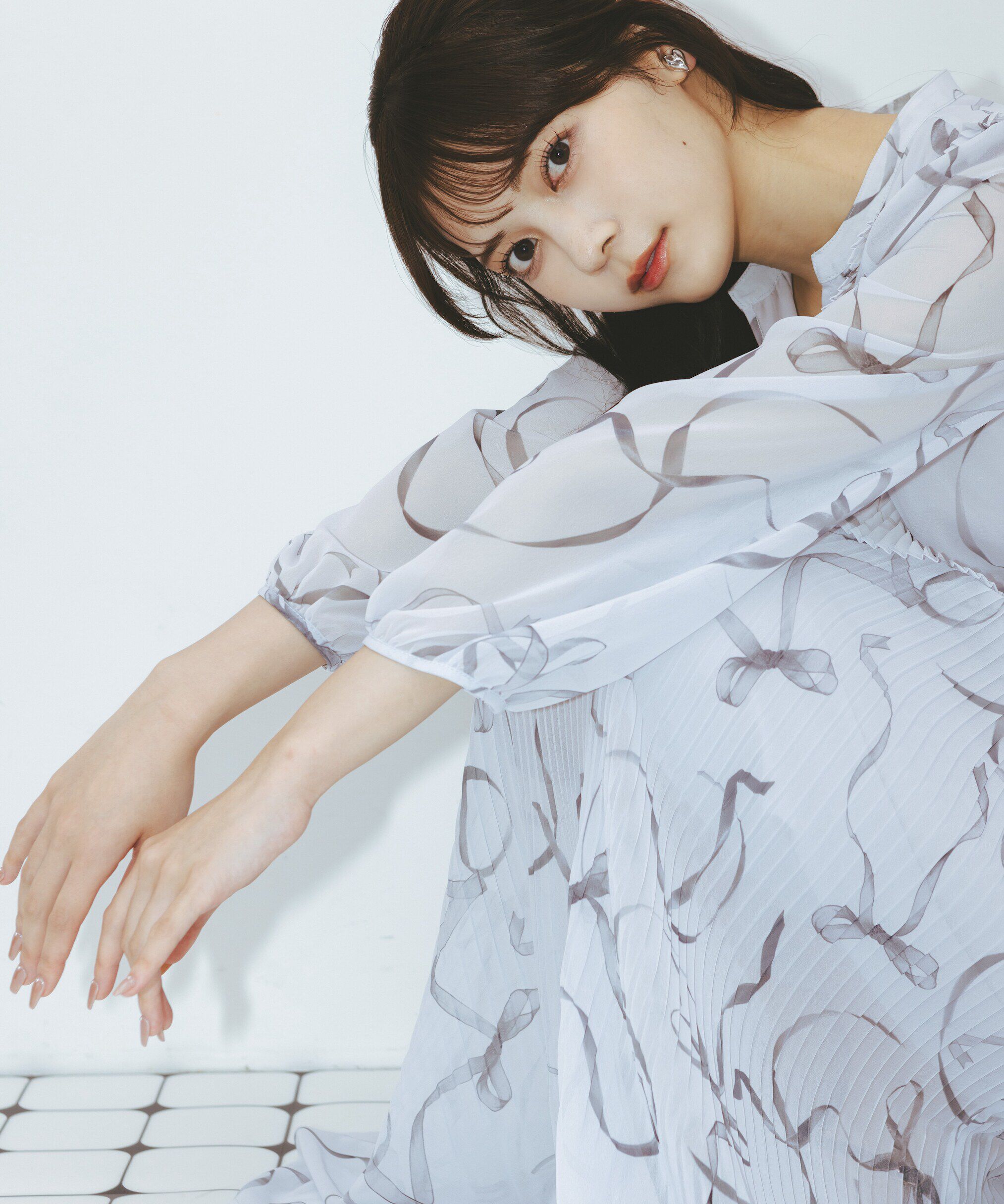  「◆＜リボンシリーズ＞リボンプリントプリーツワンピース」|ワンピース|