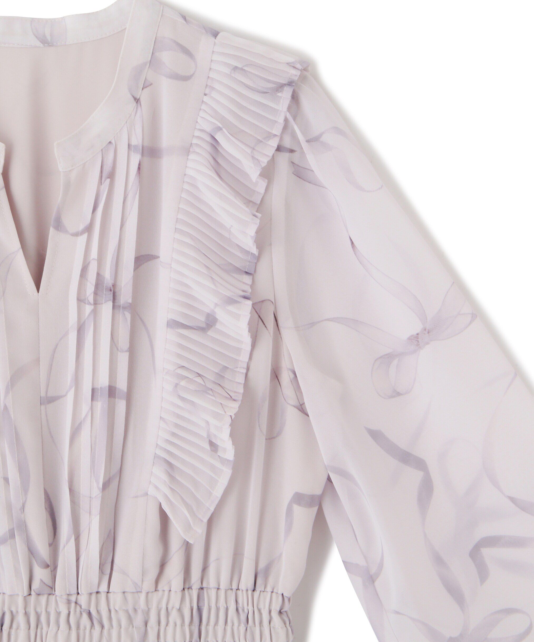  「◆＜リボンシリーズ＞リボンプリントプリーツワンピース」|ワンピース|