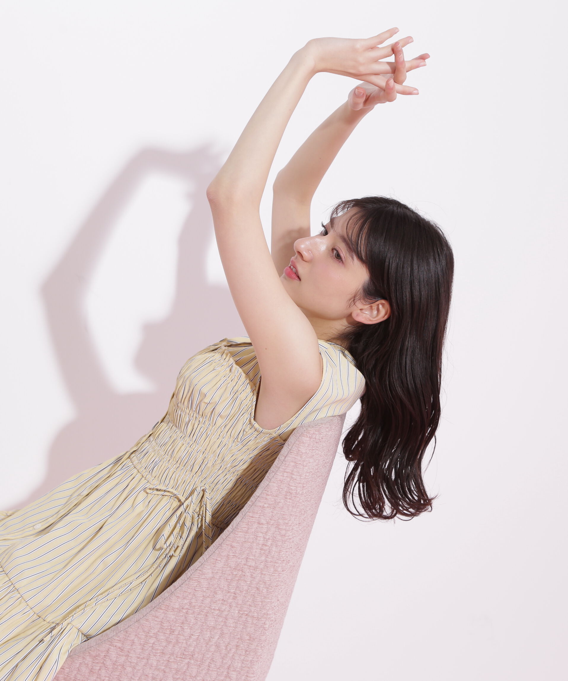  「ウエストシャーリングストライプシャツワンピース」|ワンピース|