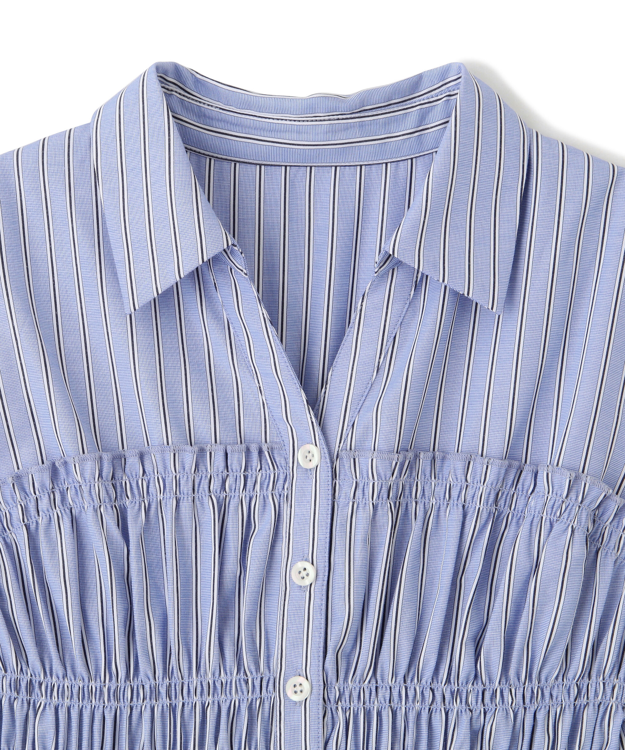  「ウエストシャーリングストライプシャツワンピース」|ワンピース|