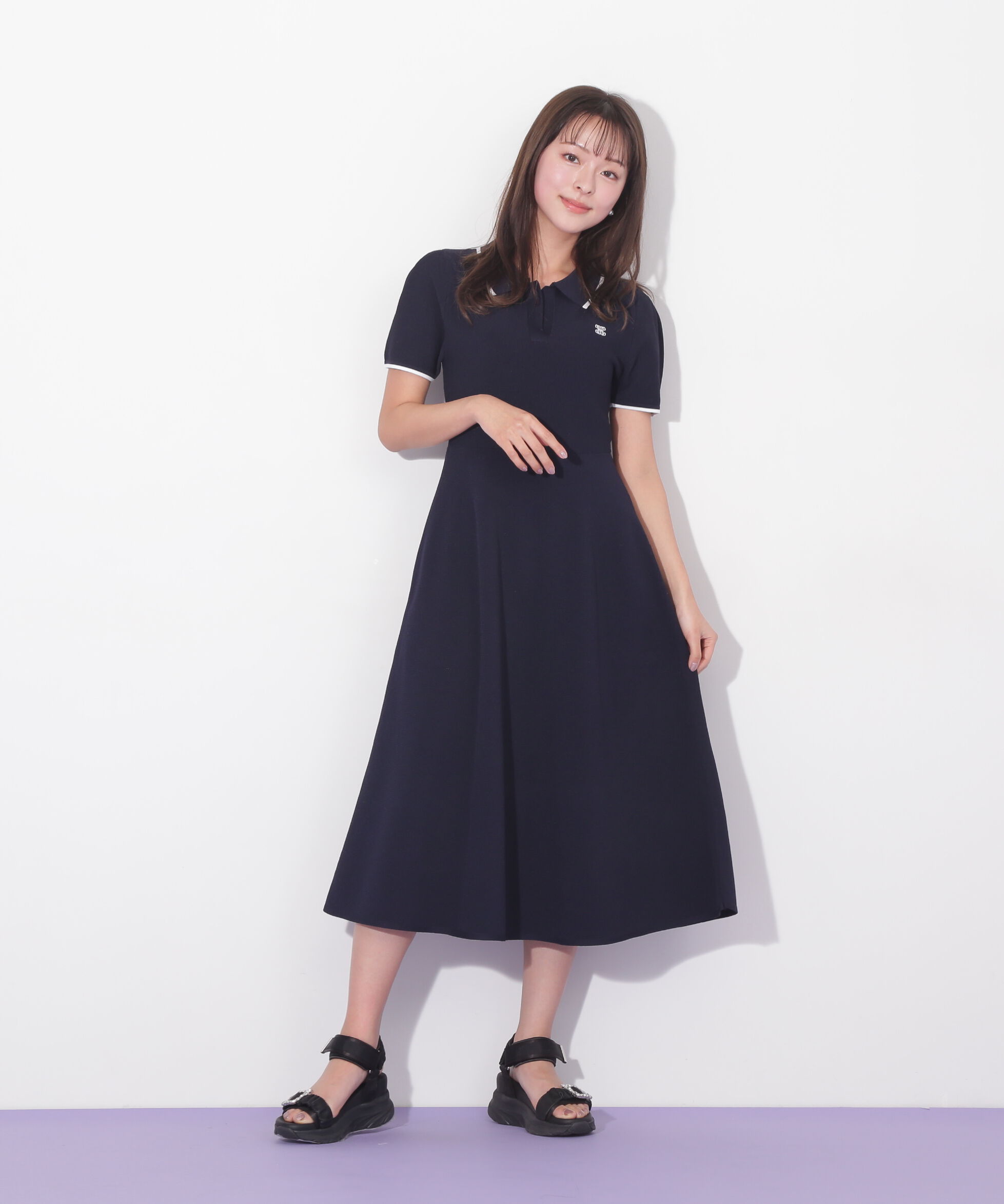  「半袖ポロシャツワンピース」|ワンピース|
