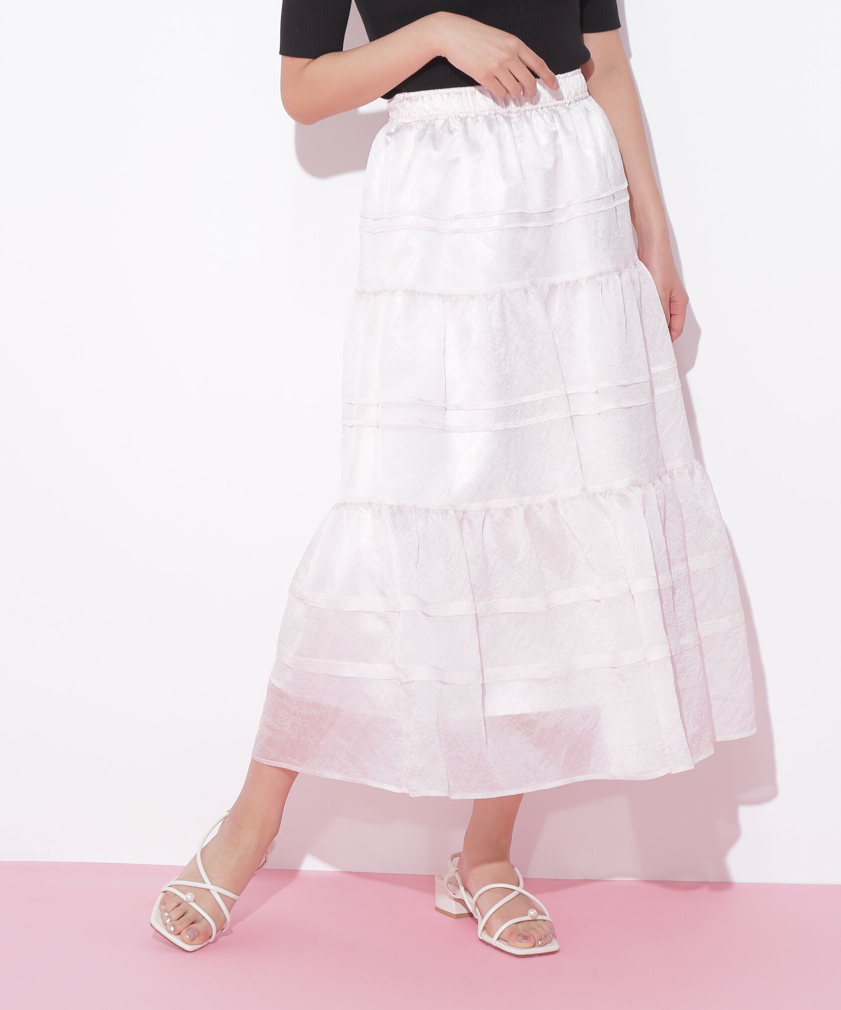  「タックティアードシアースカート」|スカート|