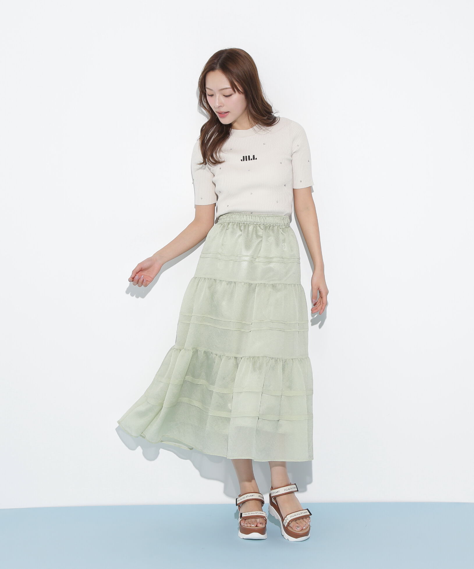  「タックティアードシアースカート」|スカート|