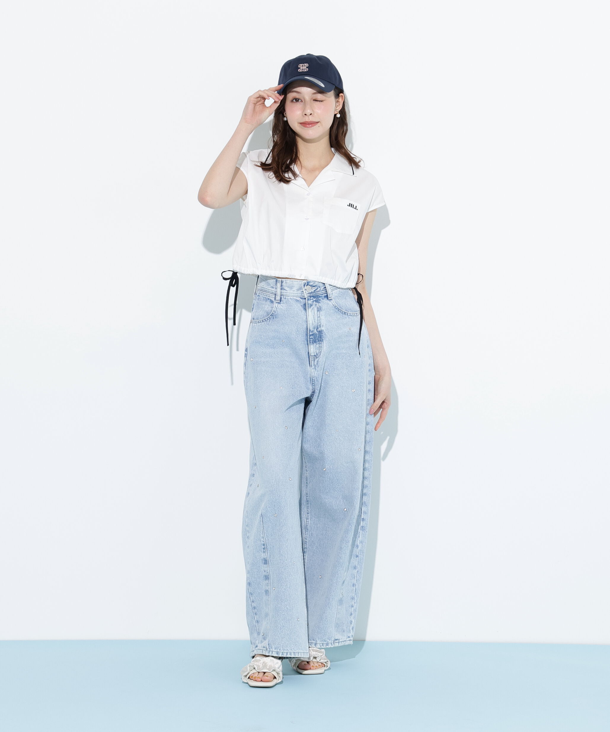  「ウエストリボン開襟シャツ」|シャツ・ブラウス|