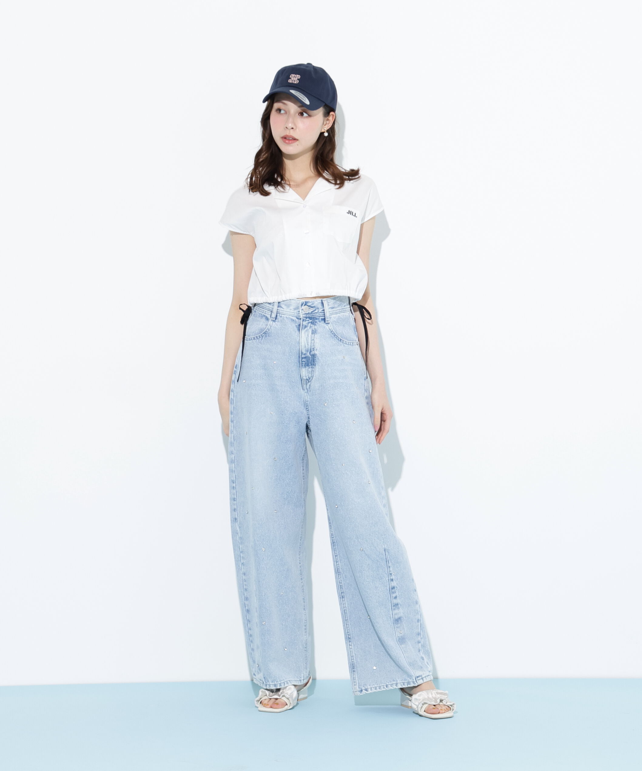  「ウエストリボン開襟シャツ」|シャツ・ブラウス|