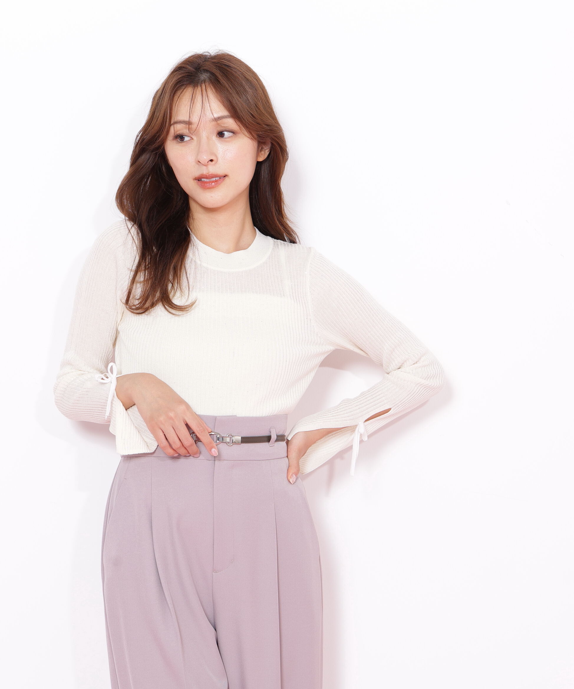  「スパンコールコンパクトリブニット」|ニット・セーター|