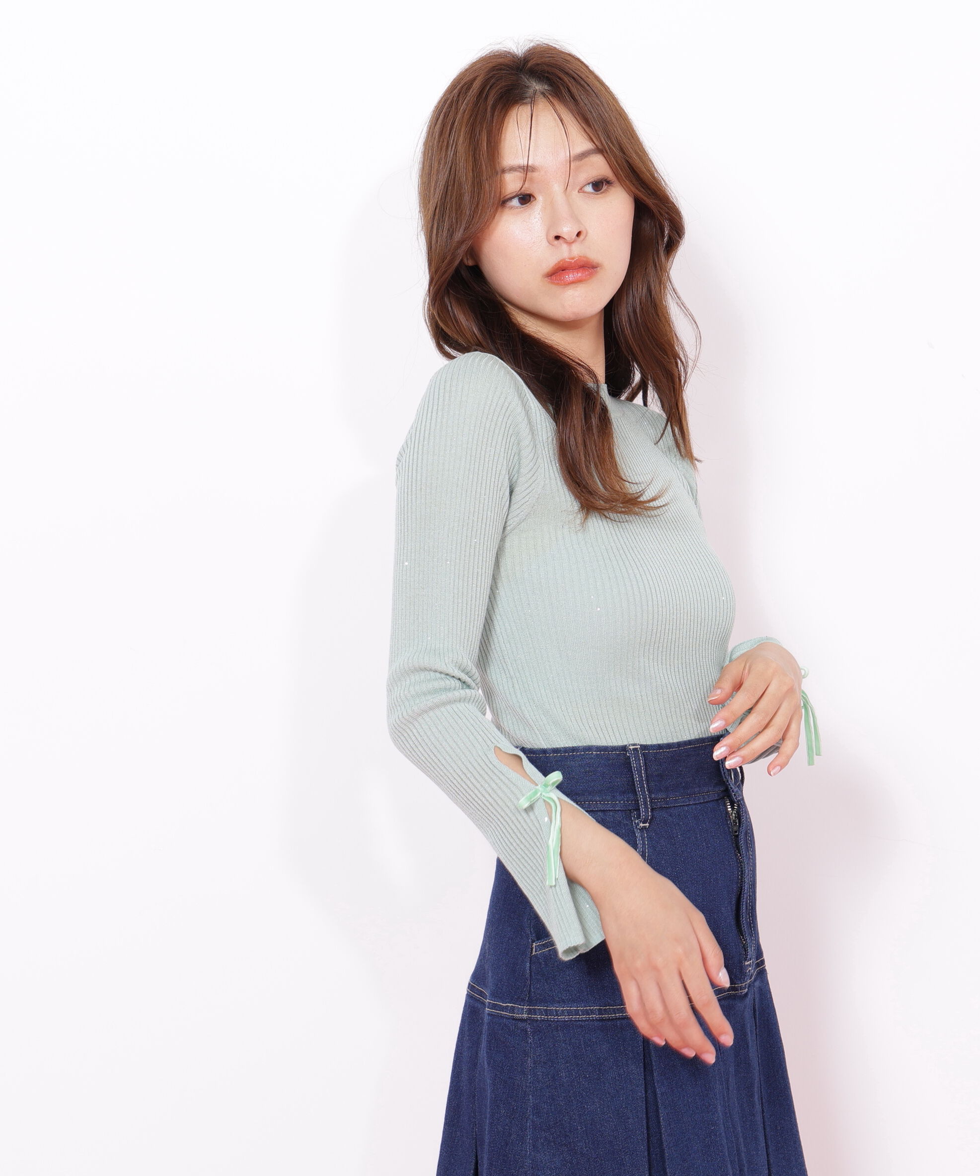  「スパンコールコンパクトリブニット」|ニット・セーター|