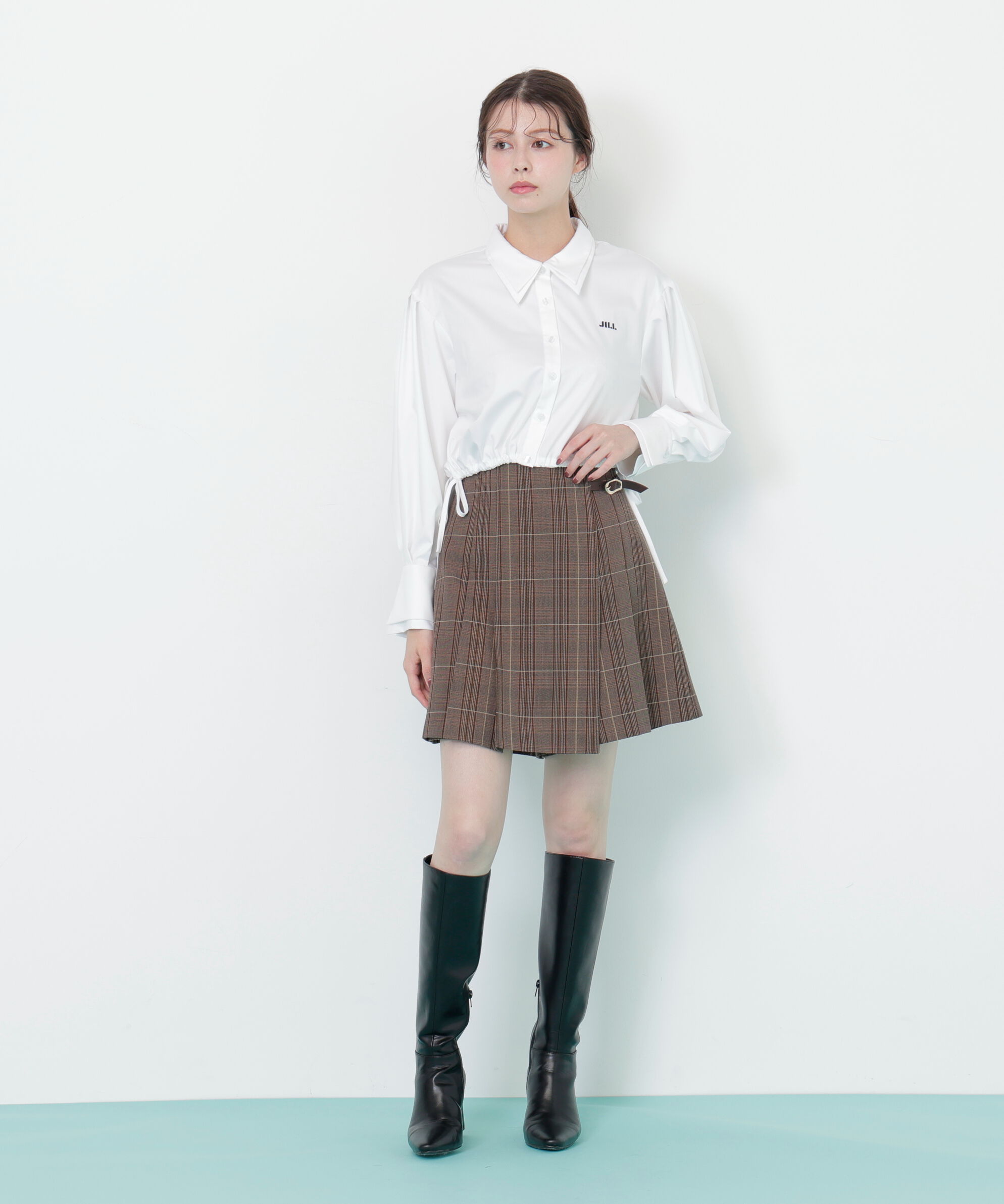  「サイドリボンダブルカラーシャツ」|シャツ・ブラウス|