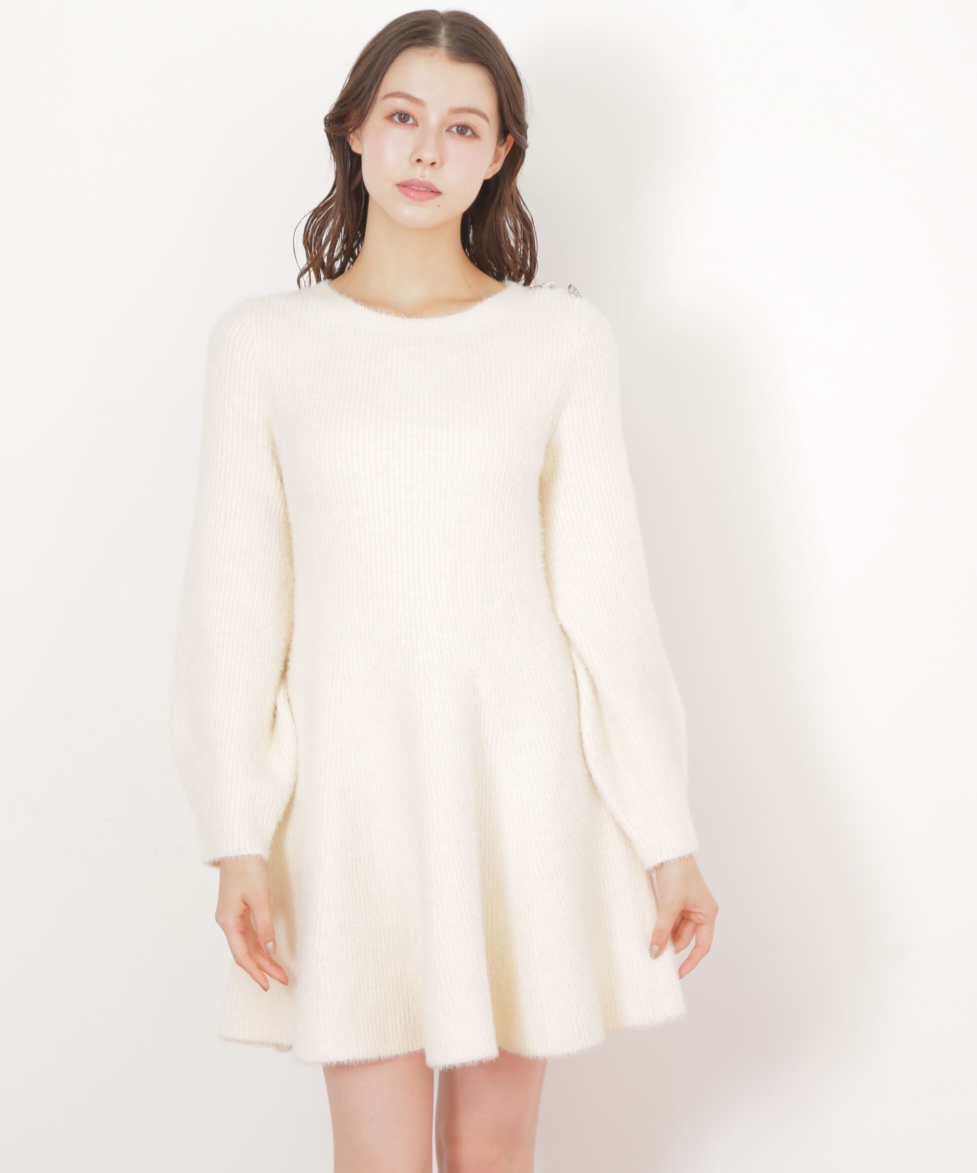  「シャギーミニニットワンピース」|ワンピース|