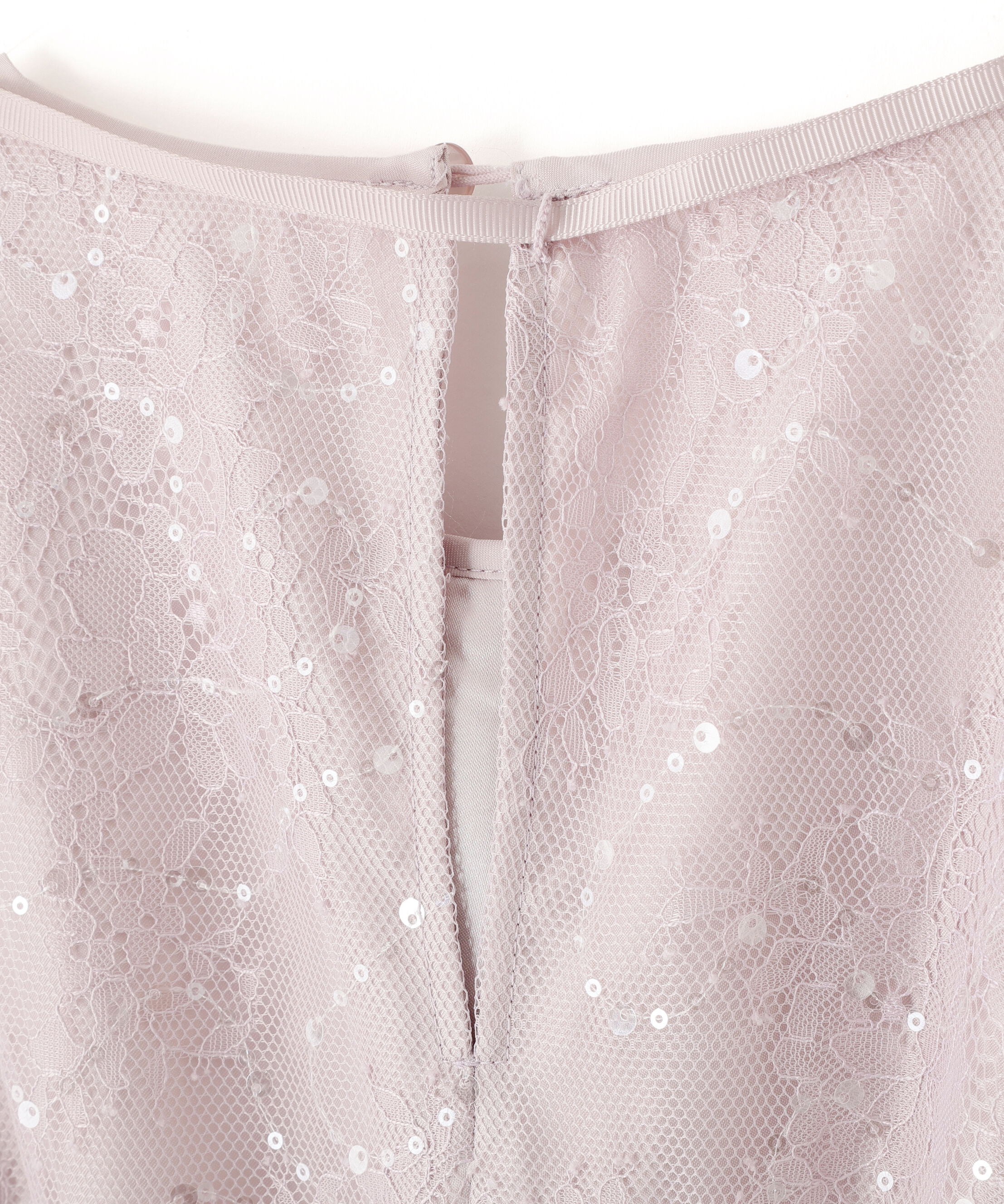  「スパンコール付きレースワンピース」|ワンピース|