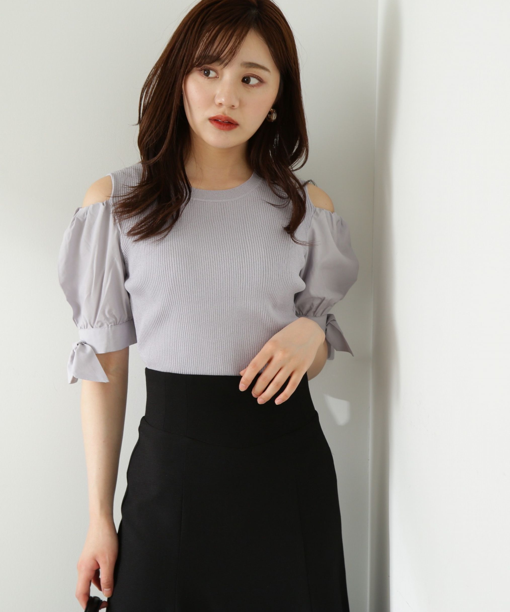 PROPORTION BODY DRESSING「肩あきリボンニット」|ニット・セーター|