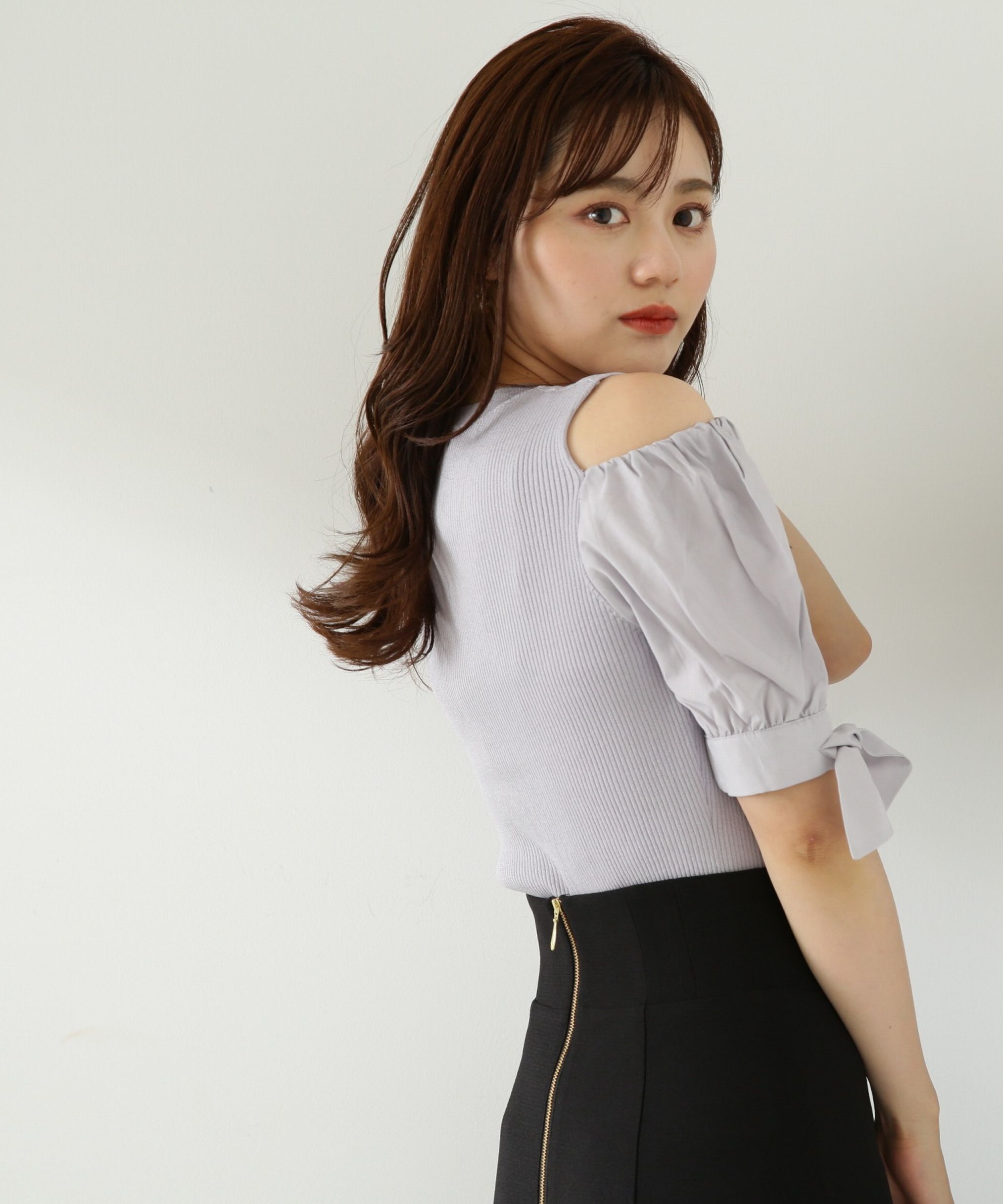 PROPORTION BODY DRESSING「肩あきリボンニット」|ニット・セーター|