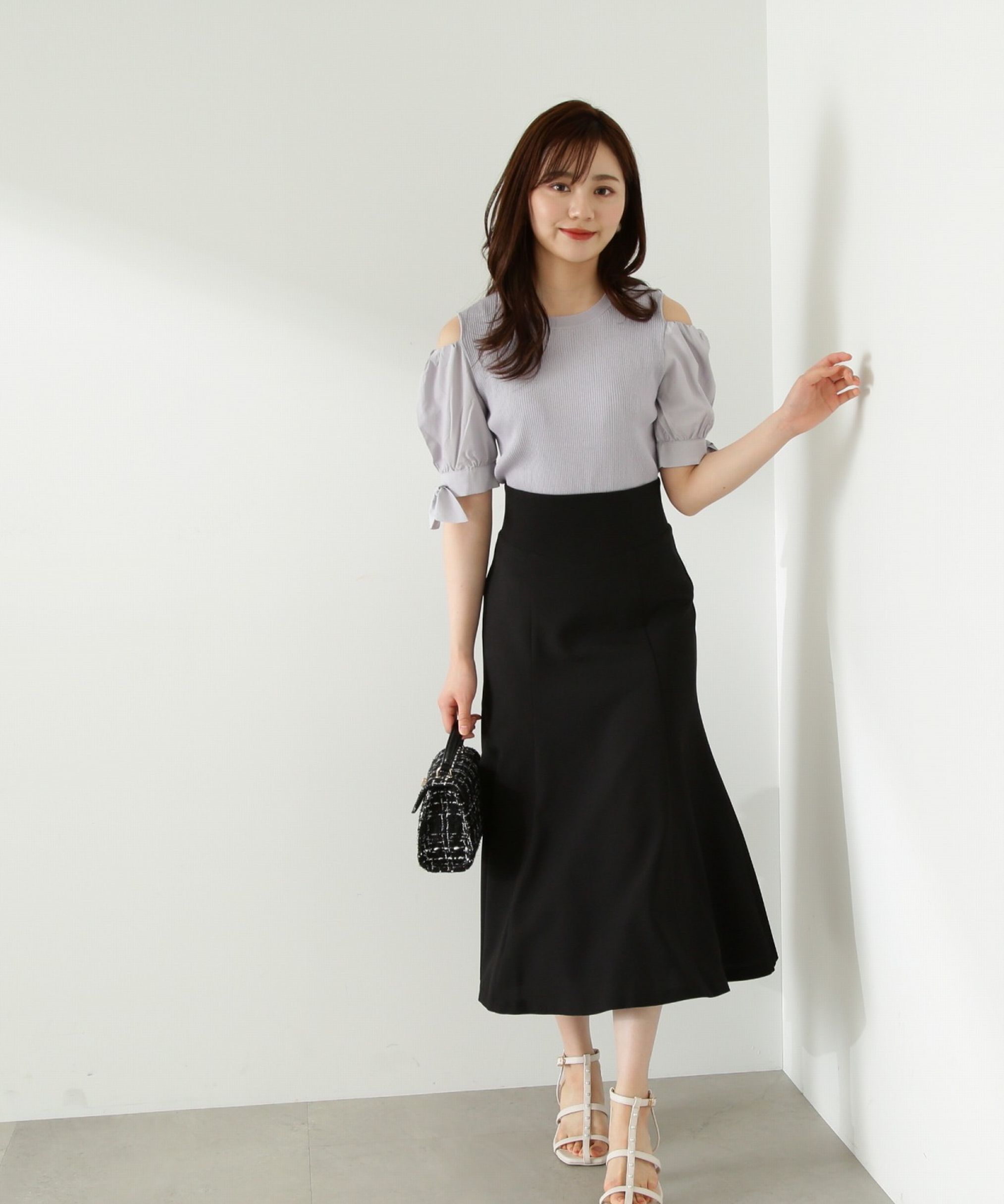 PROPORTION BODY DRESSING「肩あきリボンニット」|ニット・セーター|