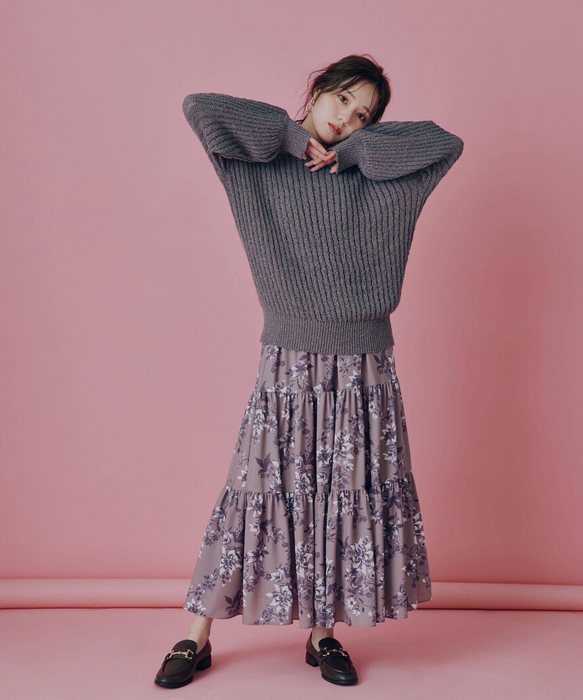 PROPORTION BODY DRESSING「花柄ティアードスカート」|スカート|