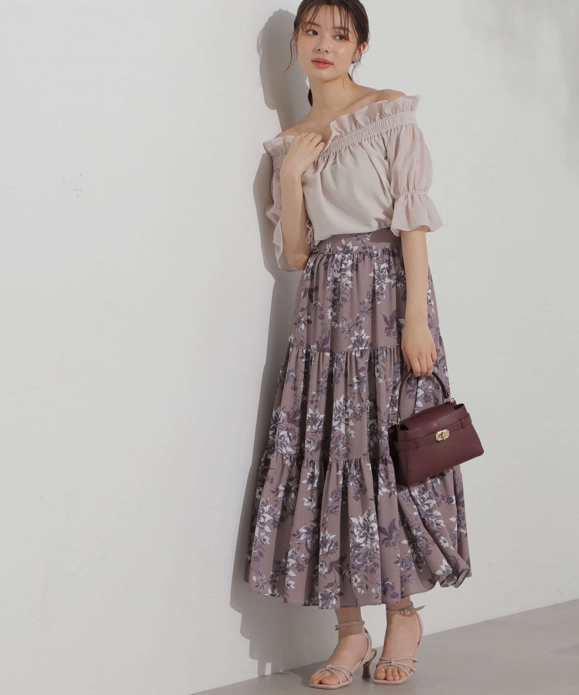 PROPORTION BODY DRESSING「花柄ティアードスカート」|スカート|