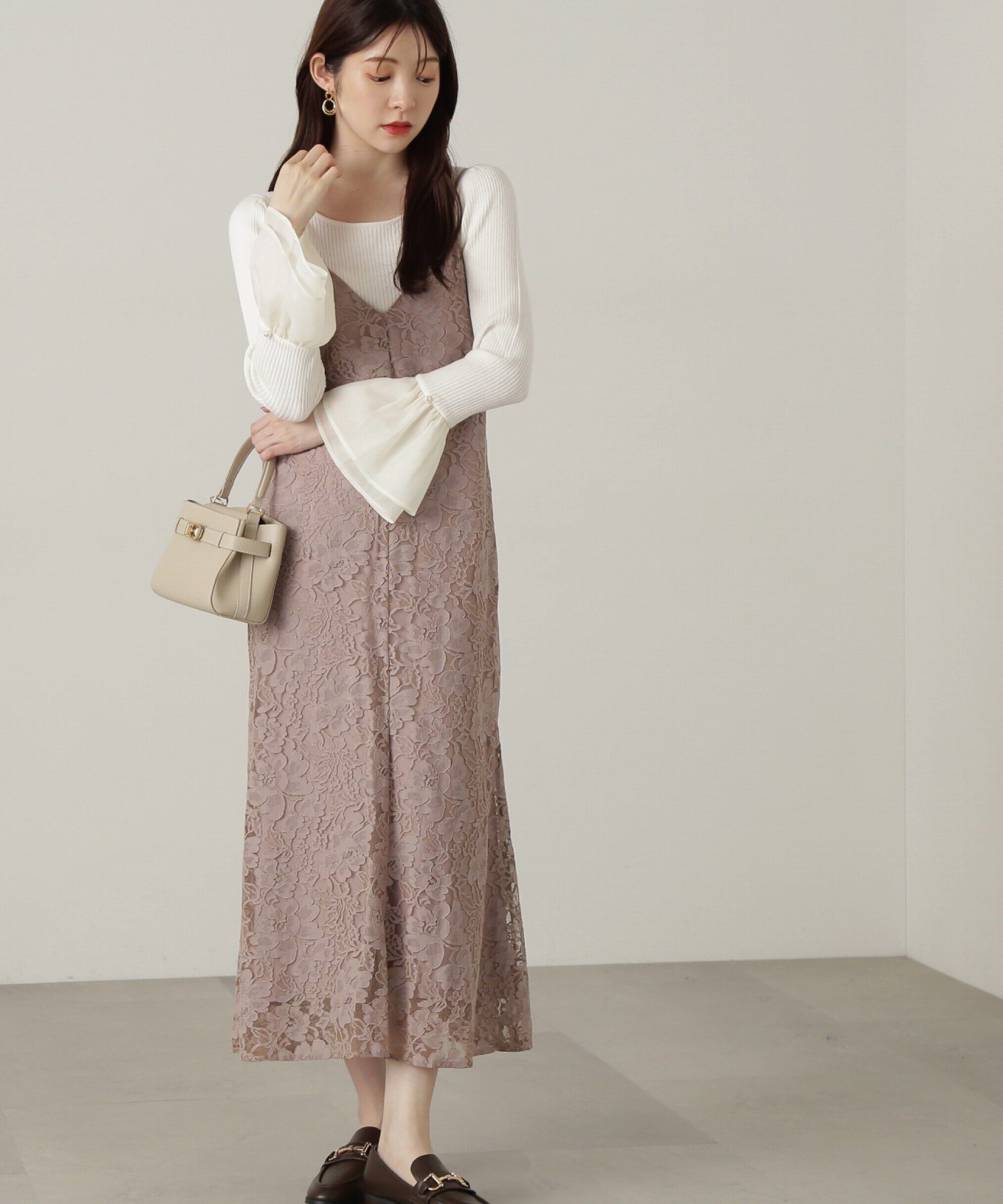 PROPORTION BODY DRESSING「シアーフレアスリーブリブニット24AW」|ニット・セーター|