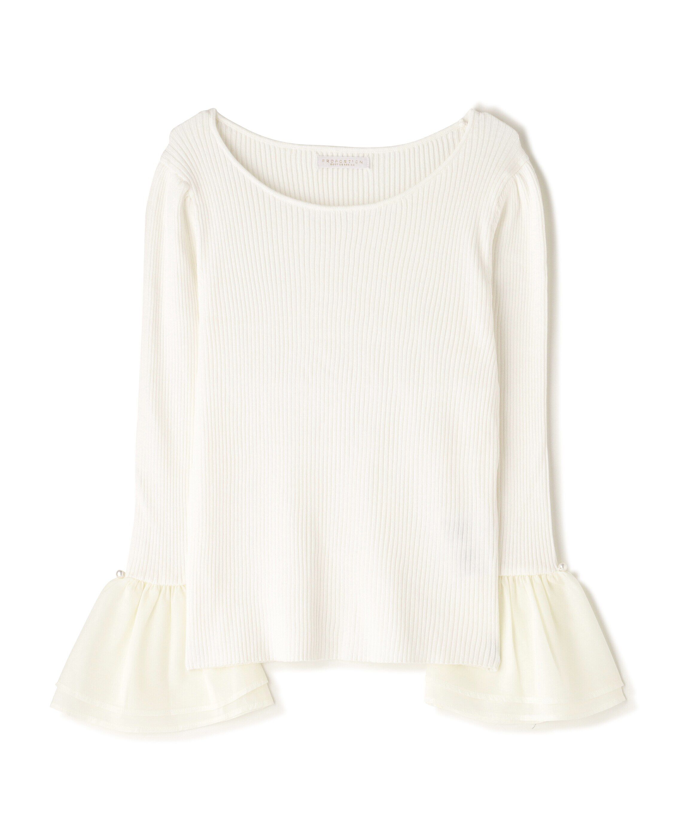 PROPORTION BODY DRESSING「シアーフレアスリーブリブニット24AW」|ニット・セーター|