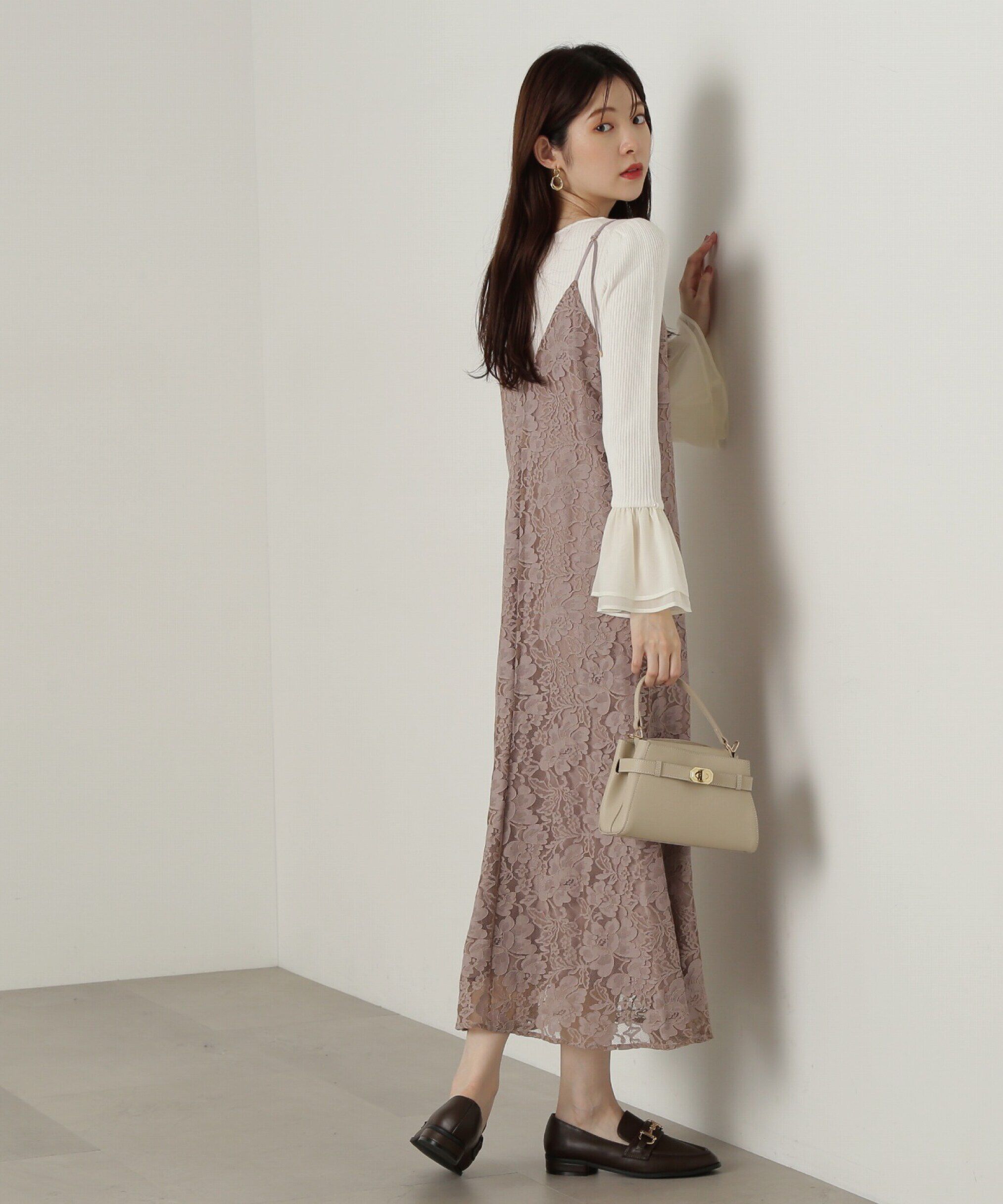 PROPORTION BODY DRESSING「シアーフレアスリーブリブニット24AW」|ニット・セーター|