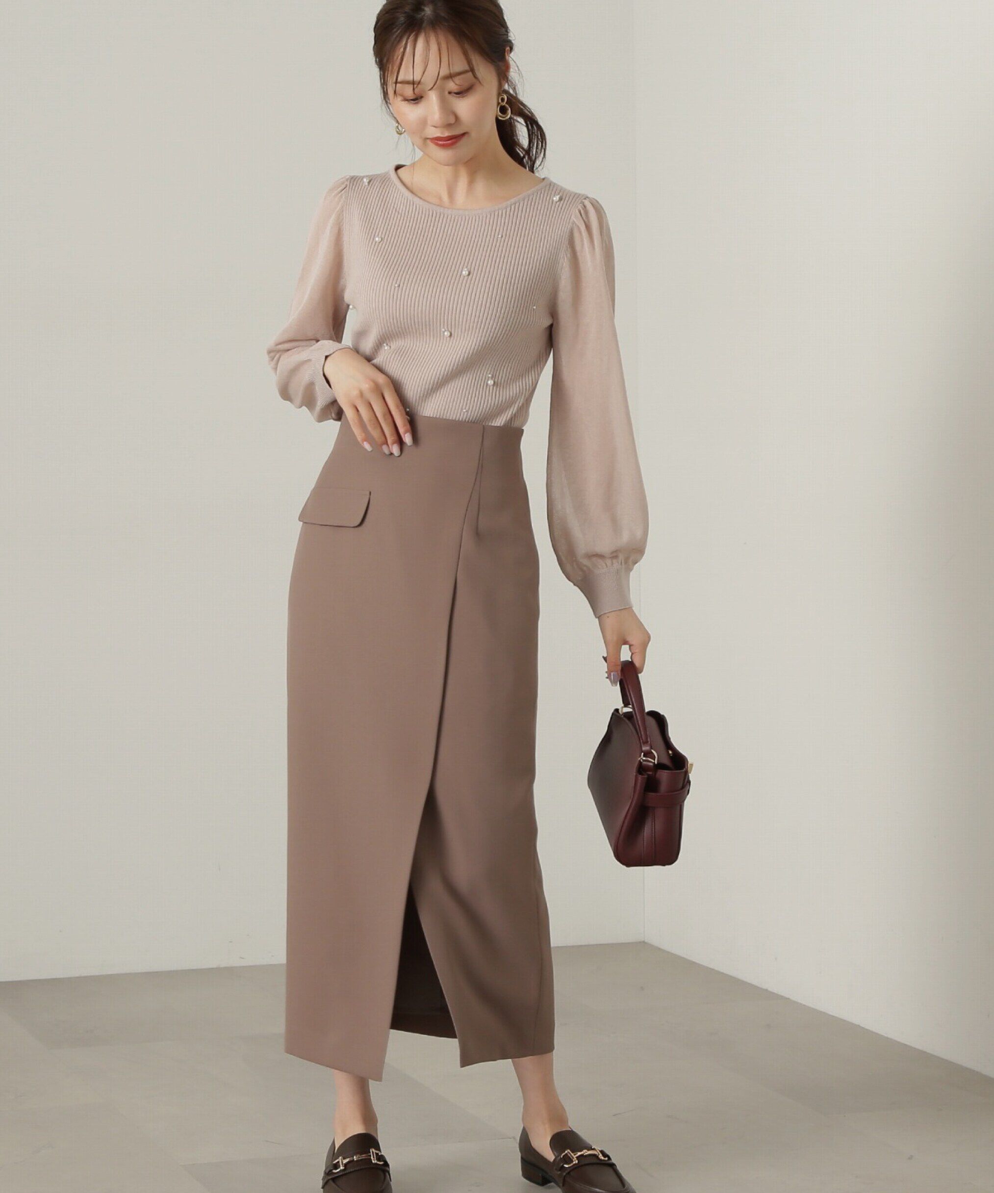 PROPORTION BODY DRESSING「シアースリーブパールリブニット24AW」|ニット・セーター|