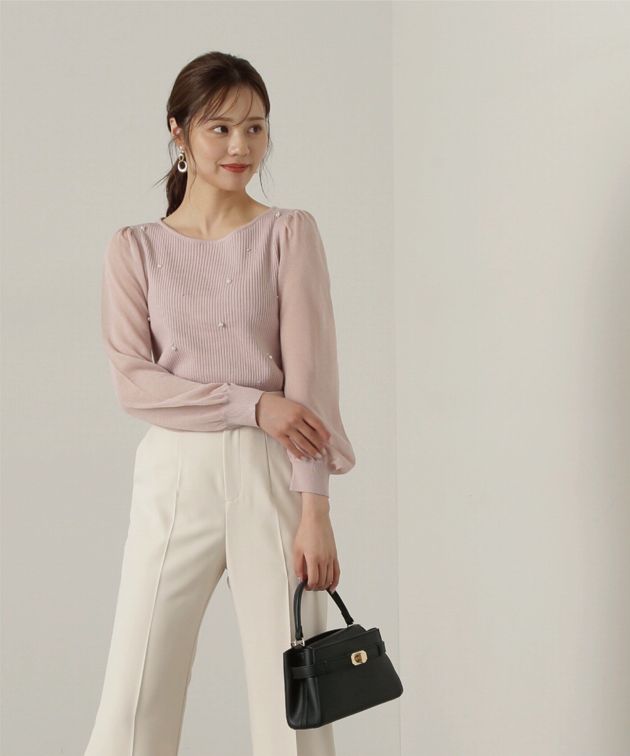 PROPORTION BODY DRESSING「シアースリーブパールリブニット24AW」|ニット・セーター|