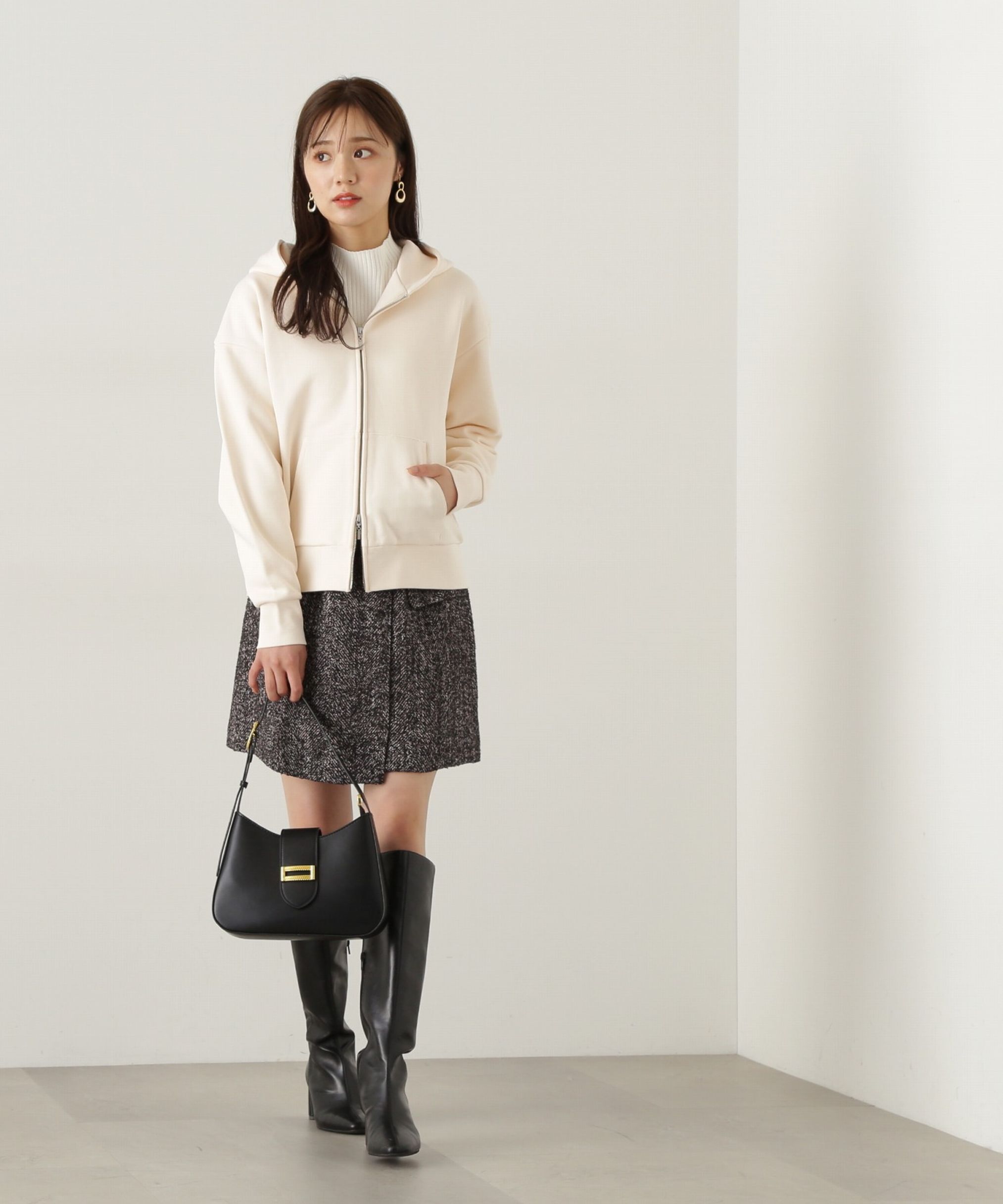 PROPORTION BODY DRESSING「フラップミニスカート　WEB限定カラー：エクリュツィード」|スカート|