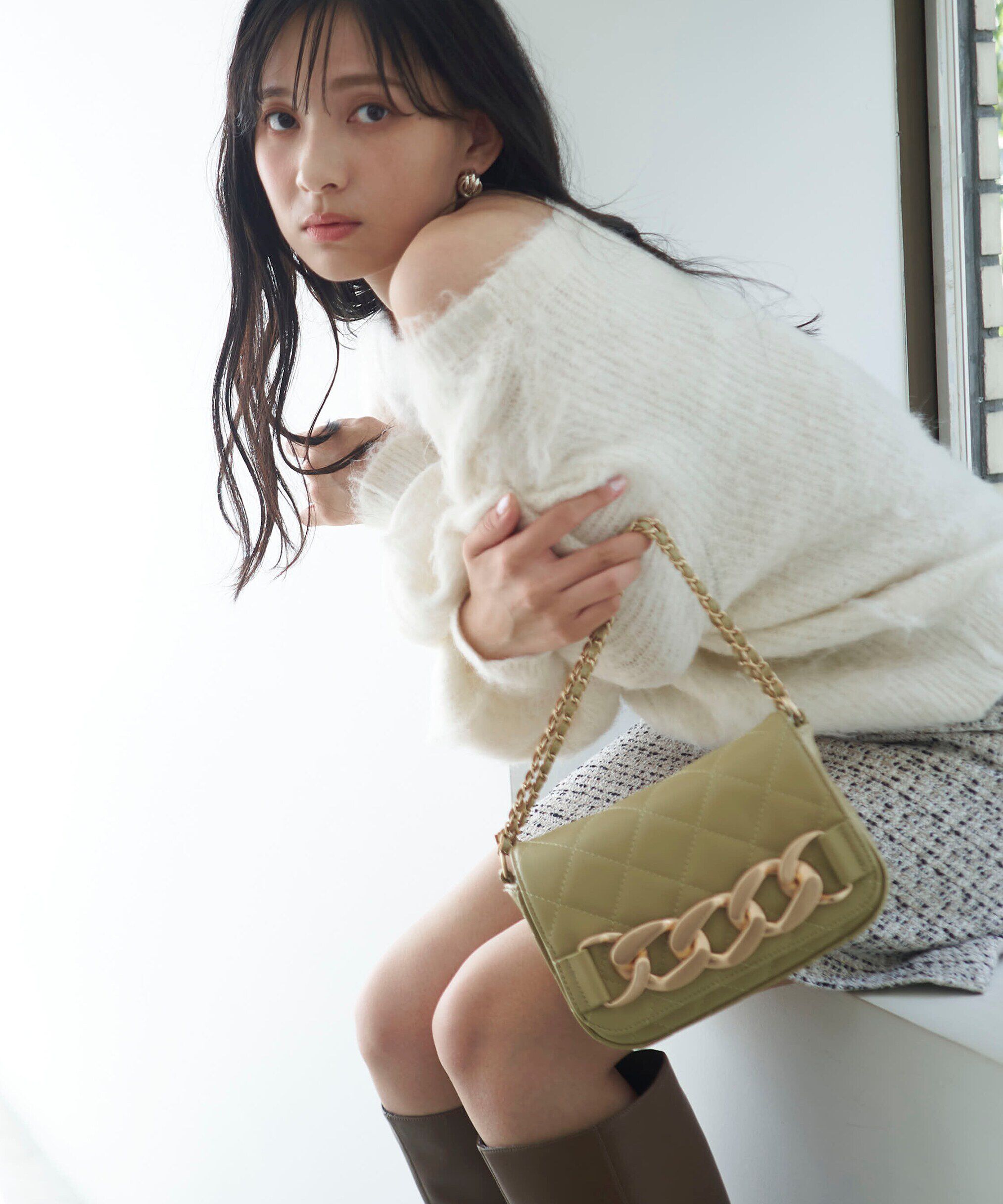 PROPORTION BODY DRESSING「キルトチェーンショルダーバッグ」|その他|ライトグリー