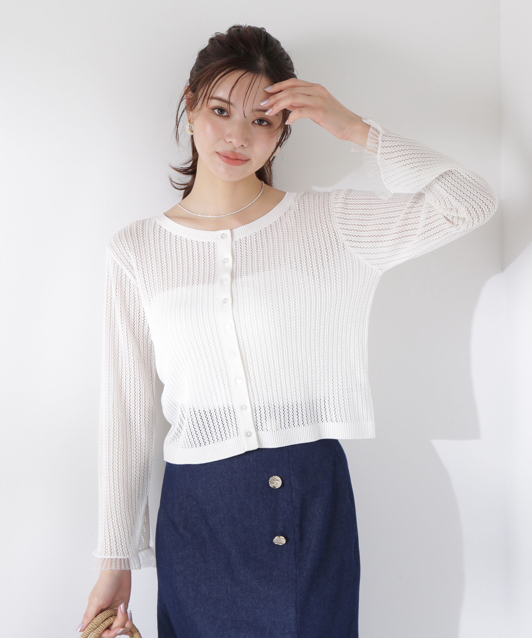 PROPORTION BODY DRESSING「シアードッキングカーディガン」|カーディガン|ホワイト