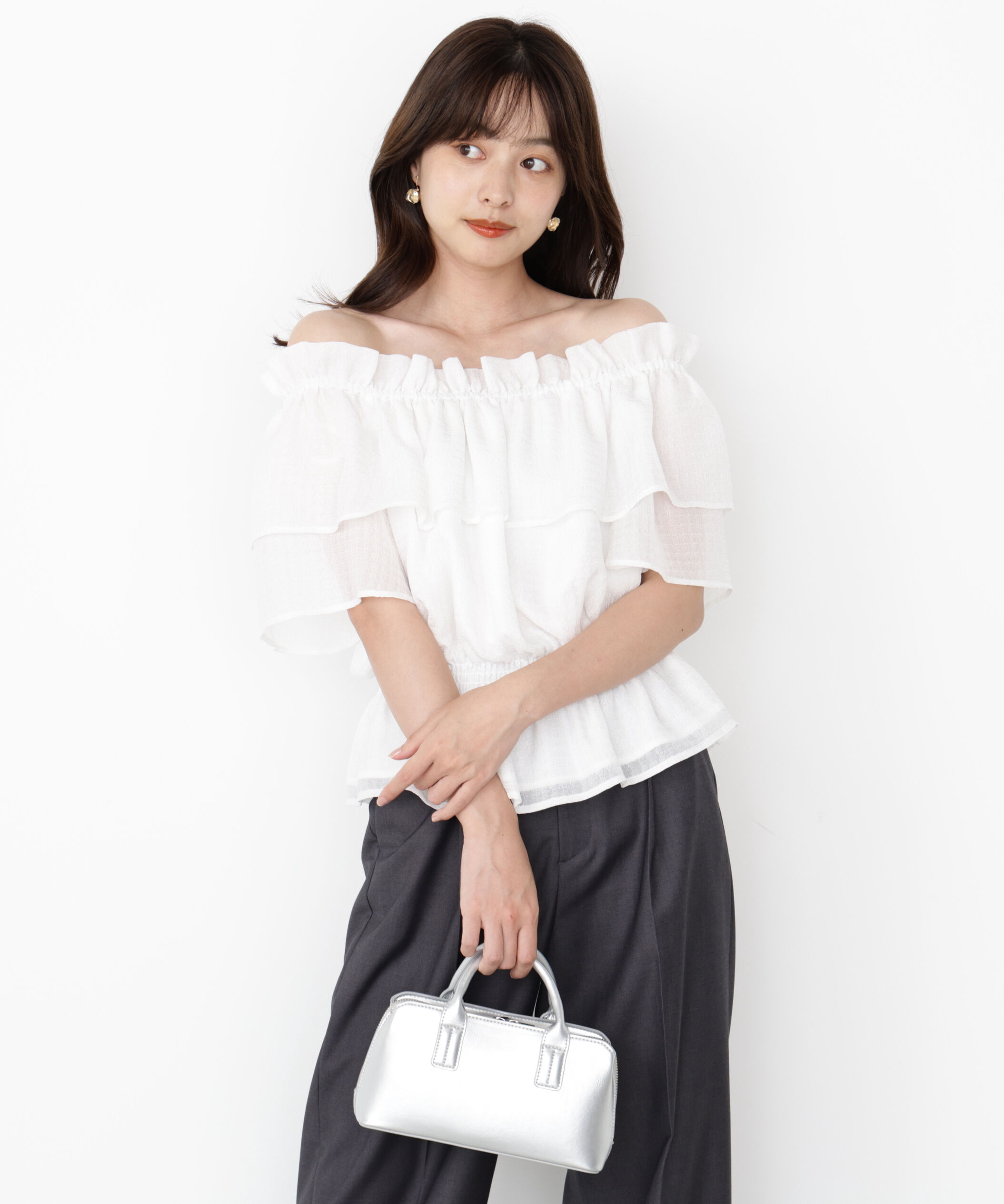 PROPORTION BODY DRESSING「＜ウォッシャブル＞2wayギャザーペプラムブラウス」|シャツ・ブラウス|