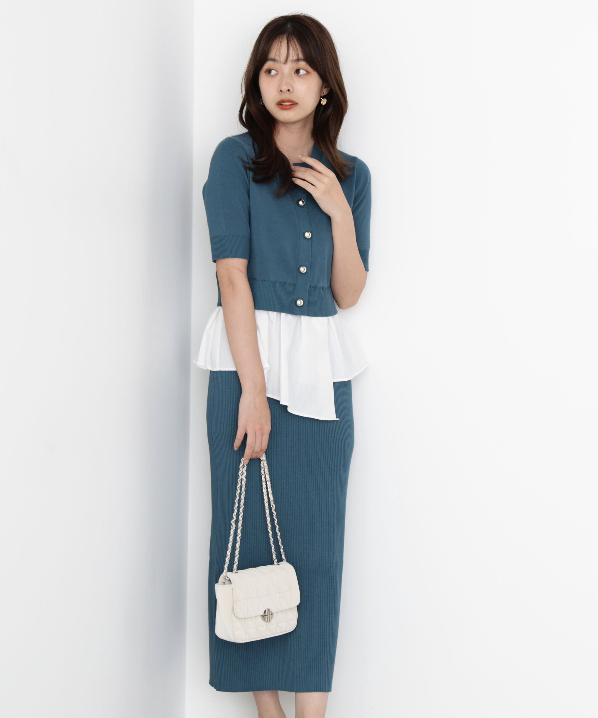 PROPORTION BODY DRESSING「レイヤード風ニットセットアップ」|ワンピース|