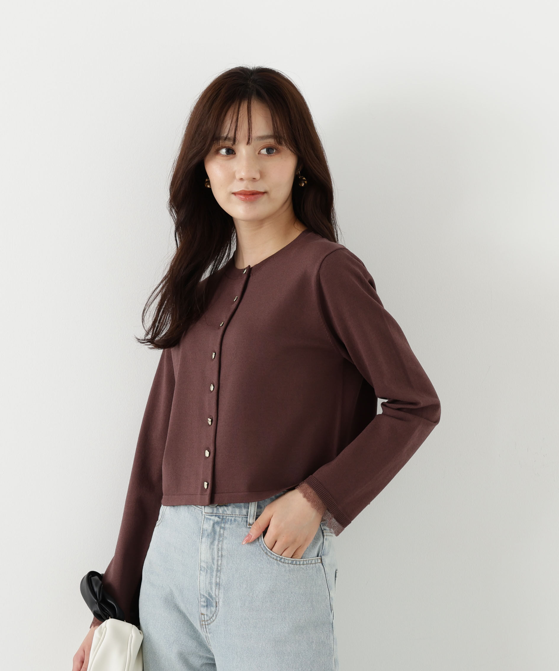 PROPORTION BODY DRESSING「＜ハンドウォッシャブル＞ゴールド釦カーディガン 25AW」|カーディガン|