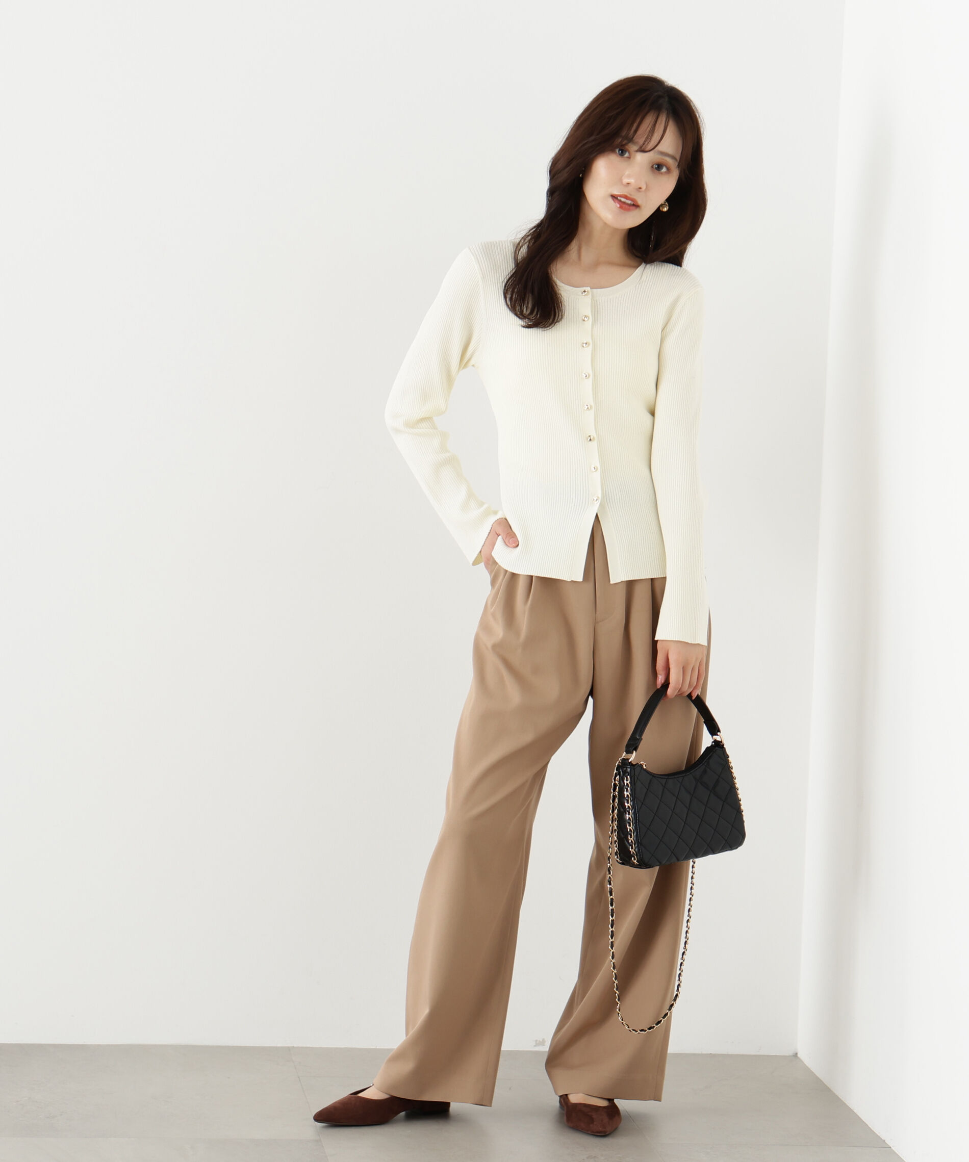 PROPORTION BODY DRESSING「フロント釦カーディガン」|カーディガン|