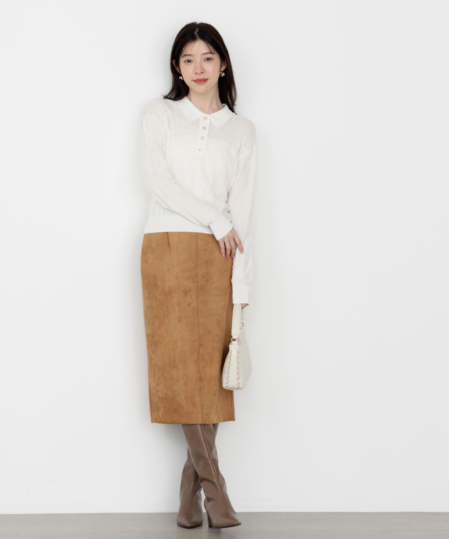 PROPORTION BODY DRESSING「ジャガードレースポロ」|ニット・セーター|