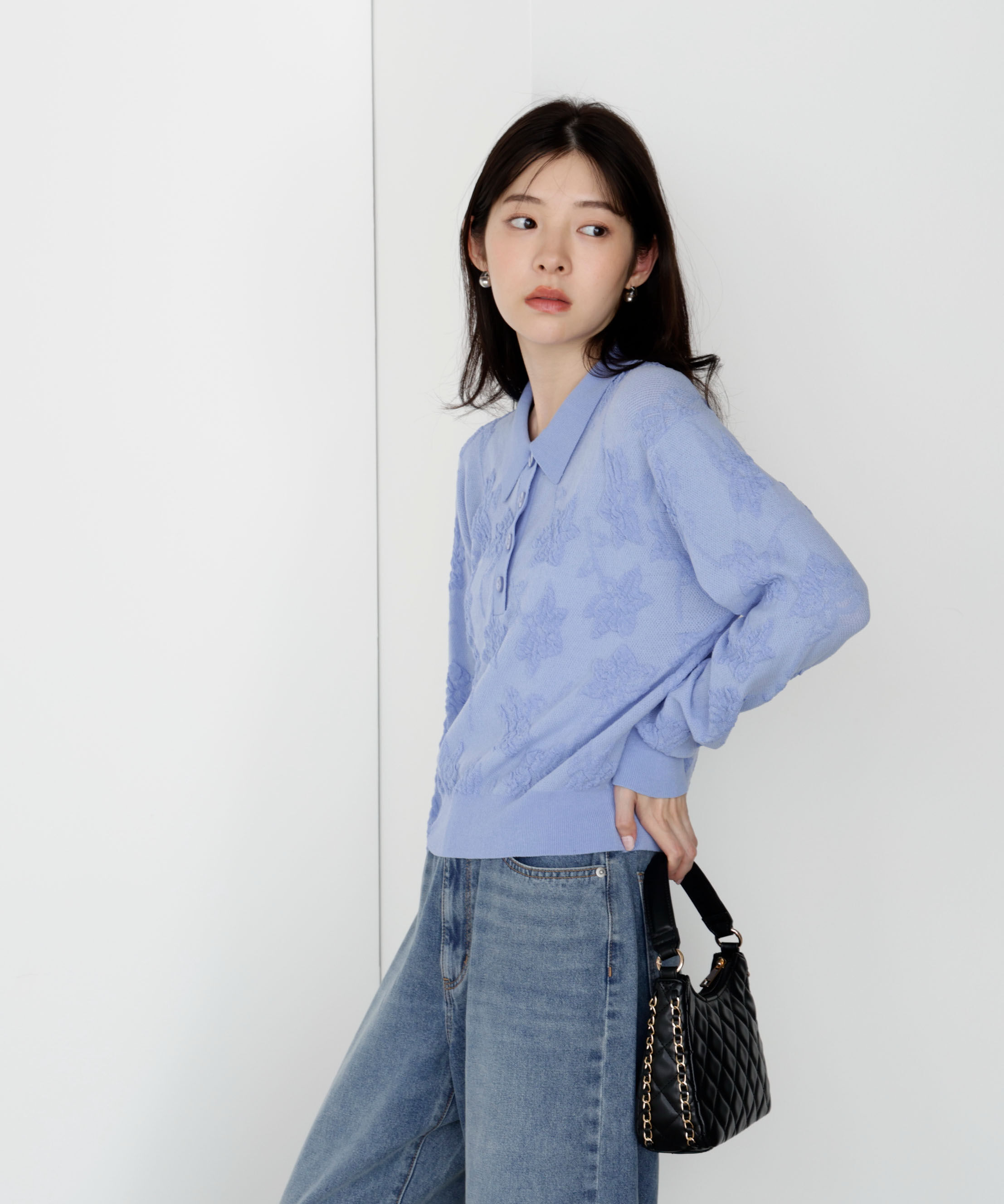 PROPORTION BODY DRESSING「ジャガードレースポロ」|ニット・セーター|