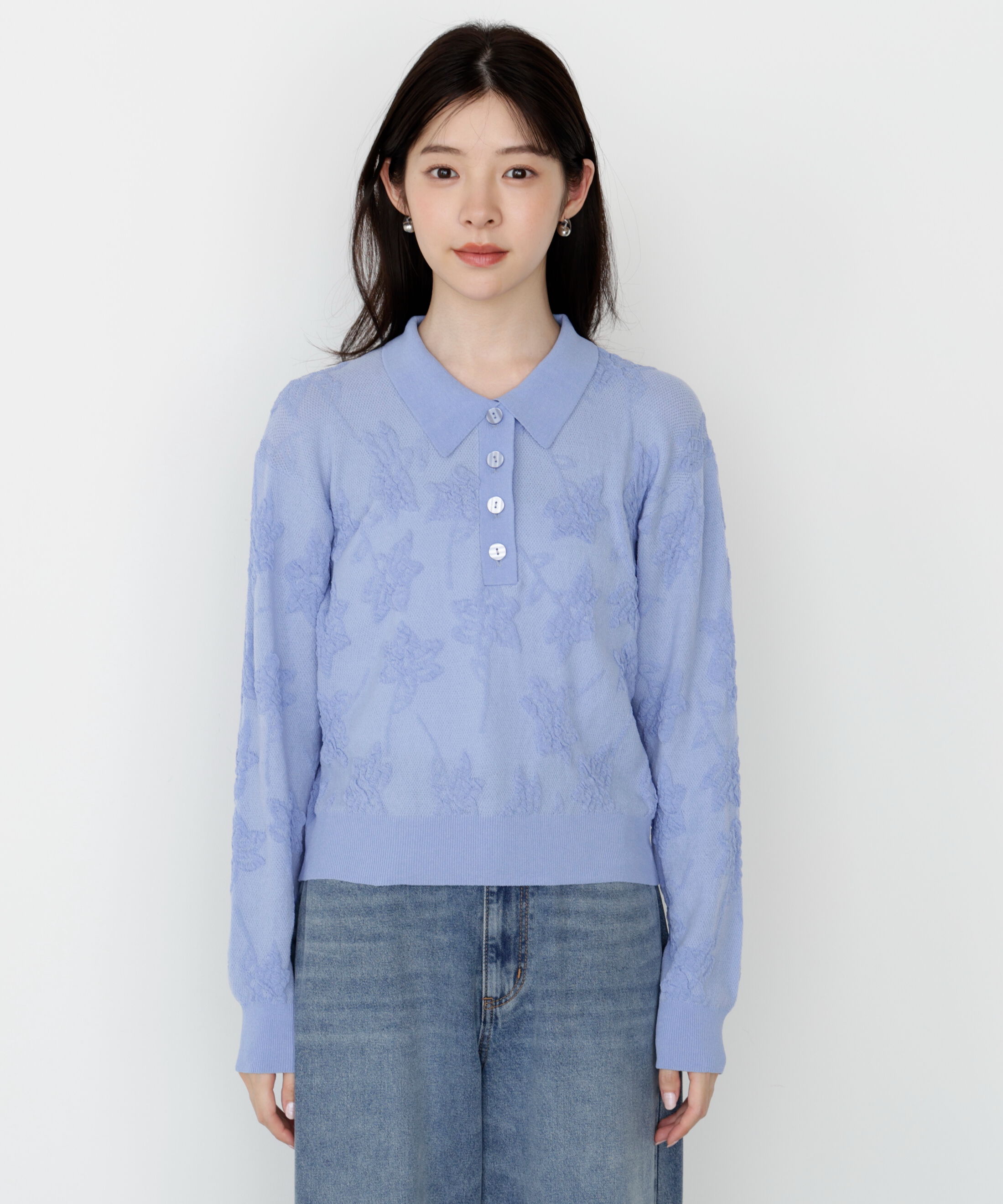 PROPORTION BODY DRESSING「ジャガードレースポロ」|ニット・セーター|