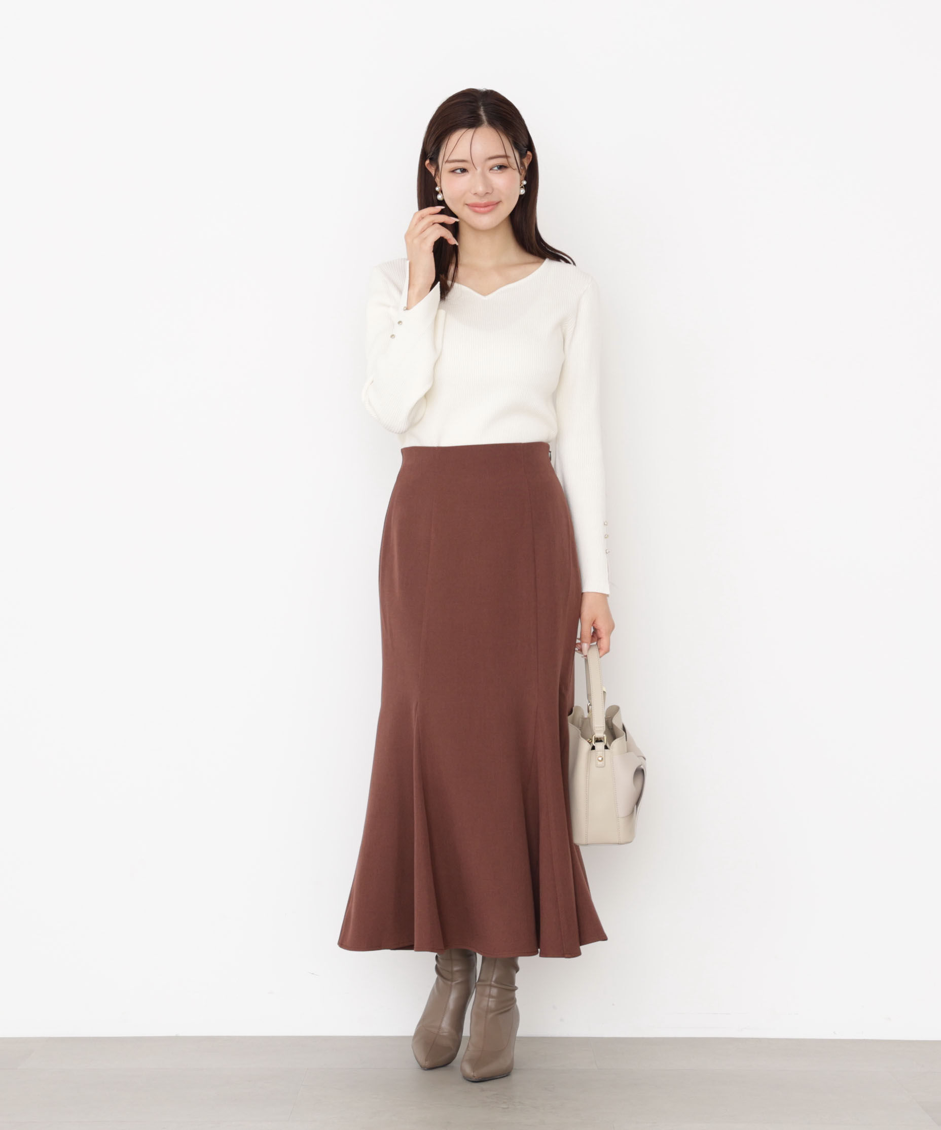 PROPORTION BODY DRESSING「＜ハンドウォッシャブル＞ハートカットリブニット 25AW」|ニット・セーター|