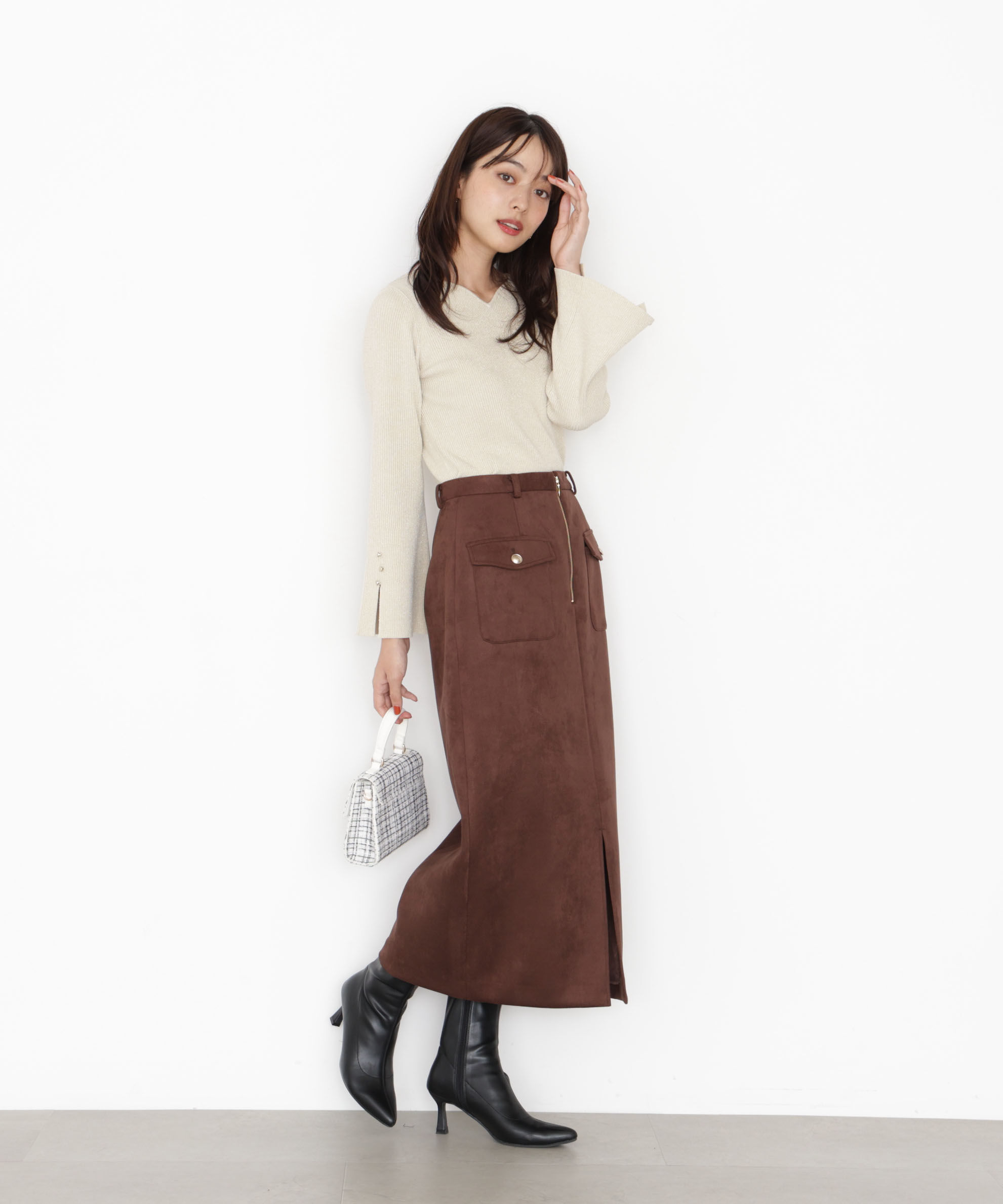 PROPORTION BODY DRESSING「＜ハンドウォッシャブル＞ハートカットリブニット 25AW」|ニット・セーター|