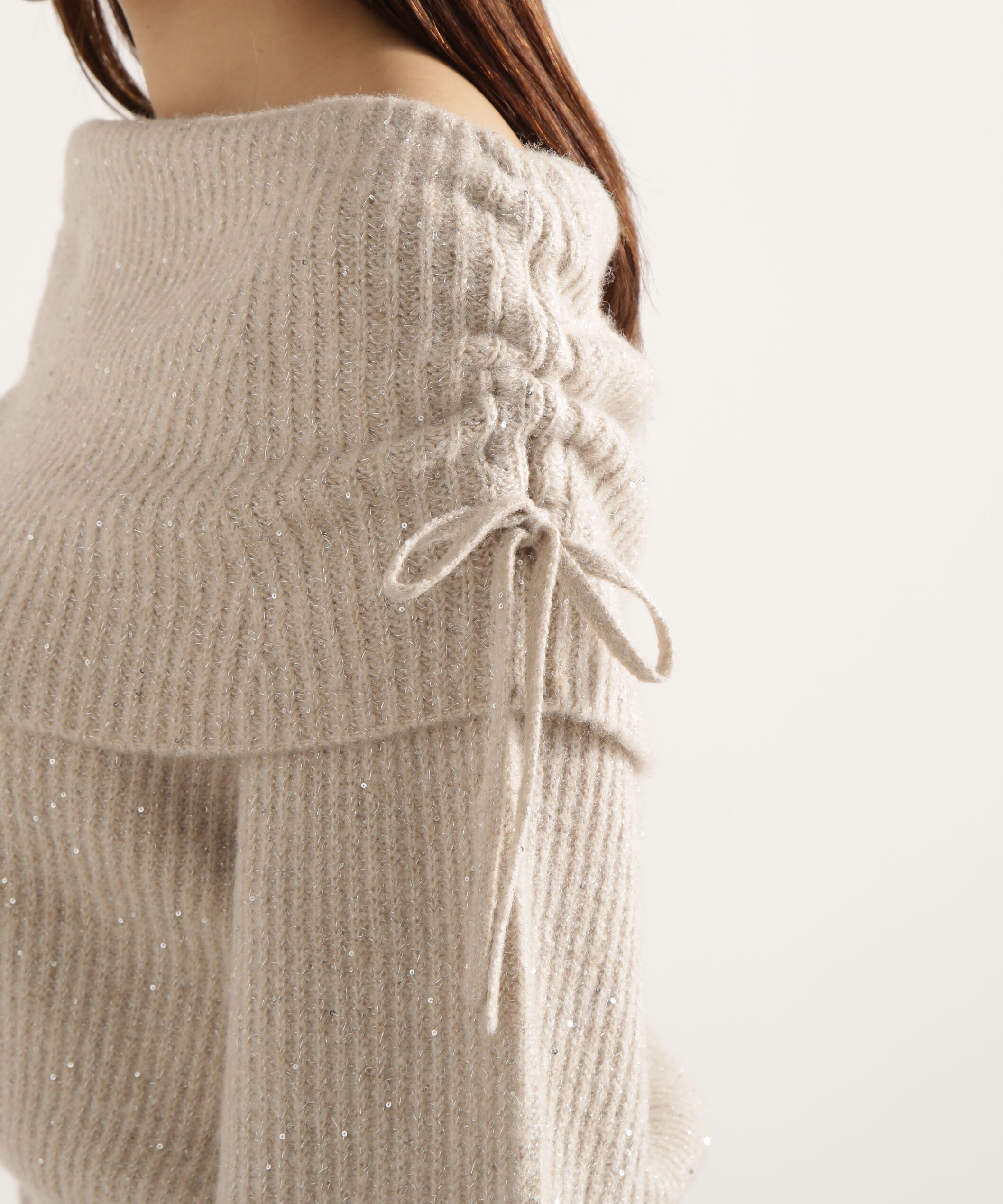 PROPORTION BODY DRESSING「リボン付きオフショルニット 25AW」|ニット・セーター|