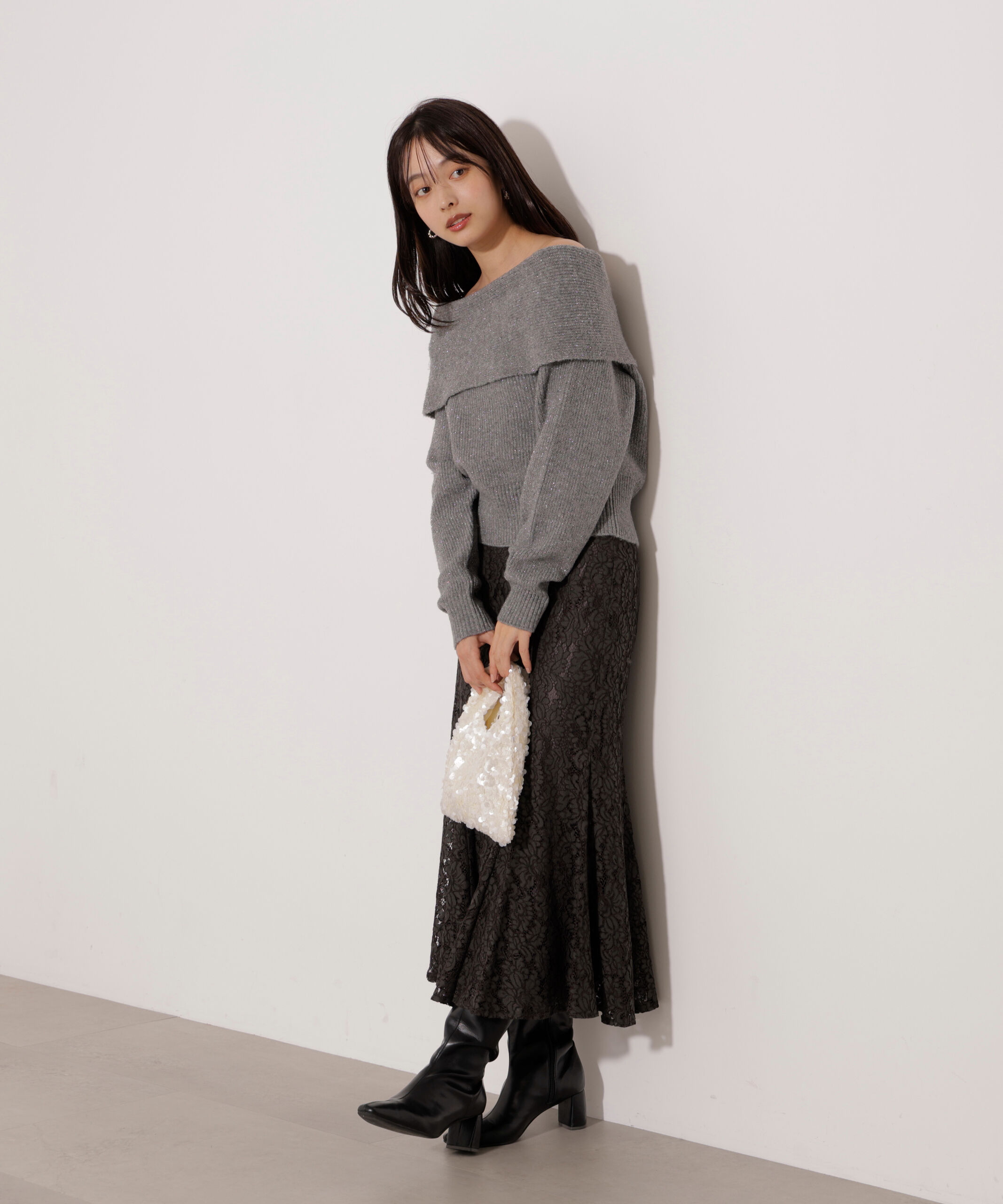 PROPORTION BODY DRESSING「ラメ入りオフショルニット」|ニット・セーター|